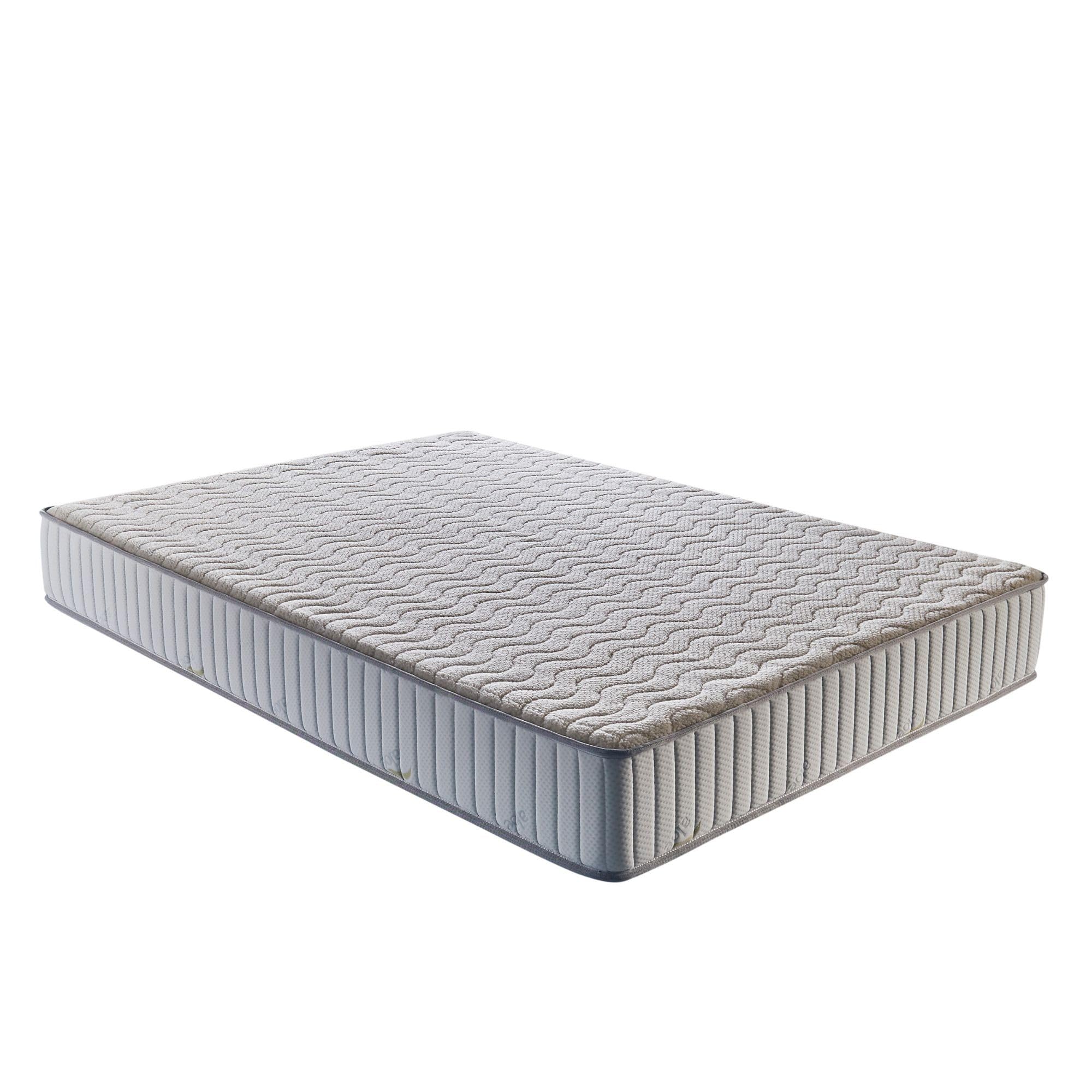 Ensemble Lit Coffre et Matelas 140x190 cm - Couleur : Blanc - Sommier Relevable avec Vérins Hydrauliques - Matelas Mousse Soutien Ferme Face Hiver Laine - Lit Coffre Déhoussable