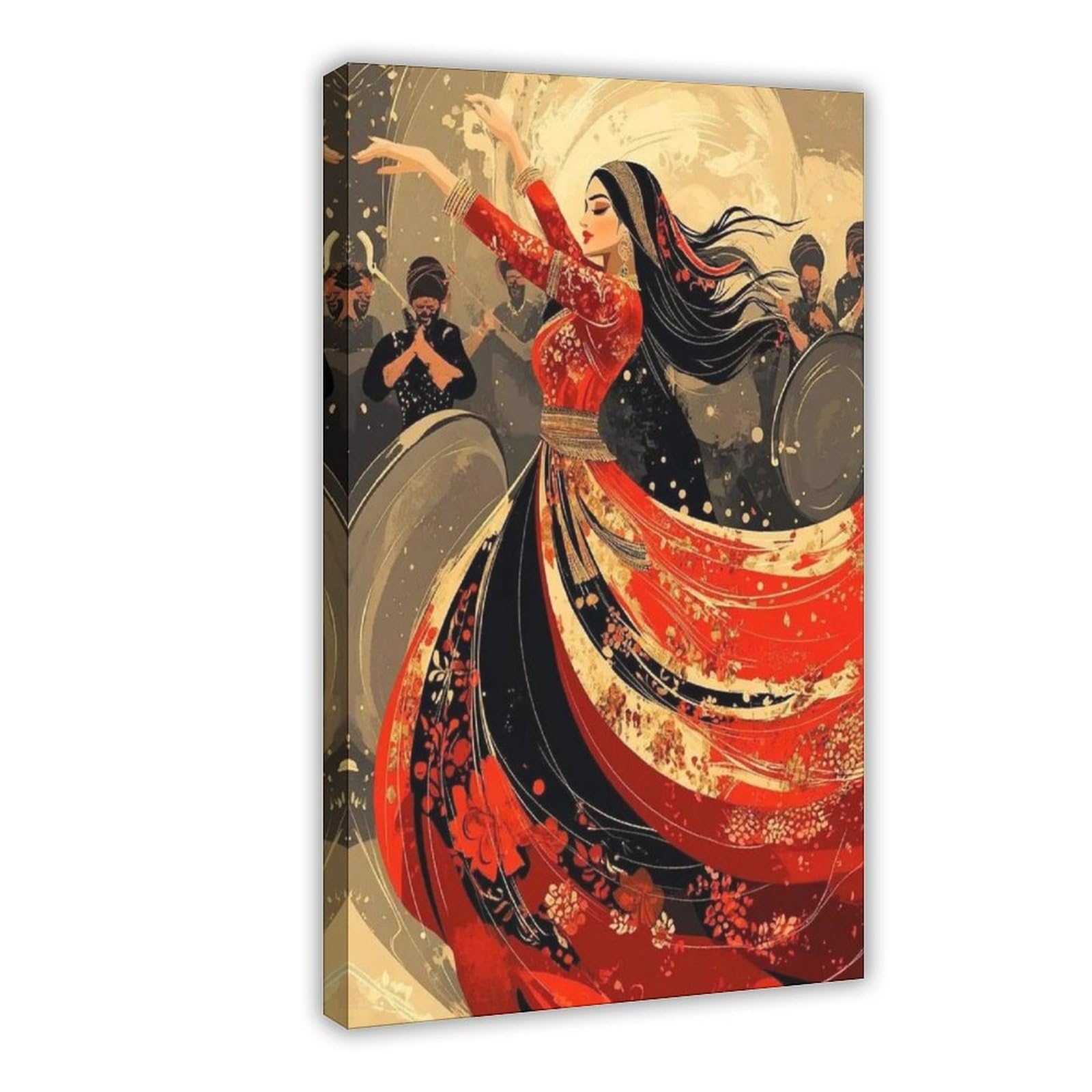 Stampa artistica da danza, poster su tela tradizionale per festival culturali, decorazione per camera da letto, ufficio, stanza, regalo, 40,6 cm di lunghezza x 61 cm di larghezza