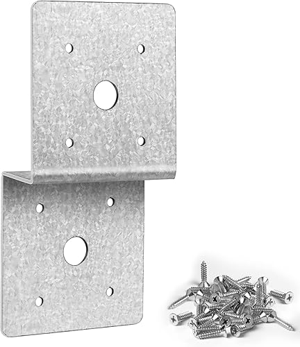 Miniatura 4 de 6 soportes de metal en Z, para vigas cruzadas de 2 x 4 y postes de 4 x 4, soportes de esquina de metal para pérgola para armaduras de techos,