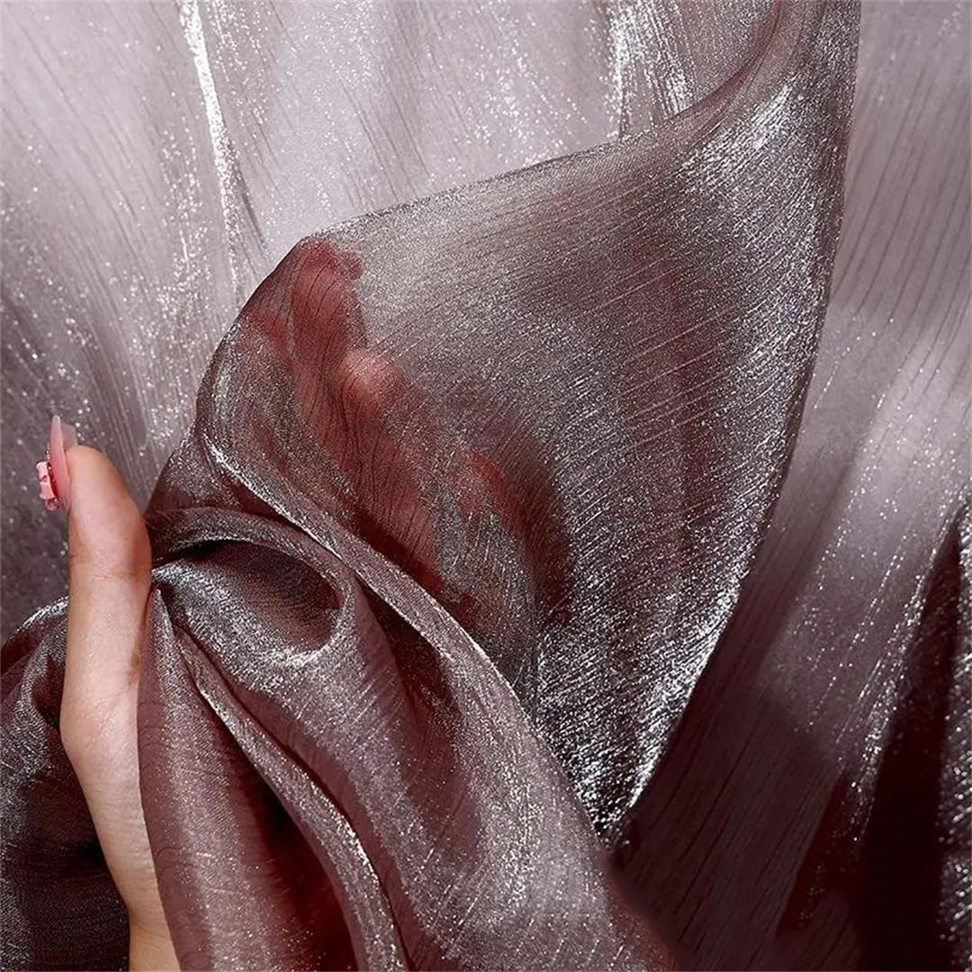 Organza Fabric, Organza Fabric By The Meter for Decoration Clothing Sewing Multicolor 100cm x 150cm(24 Coffee)