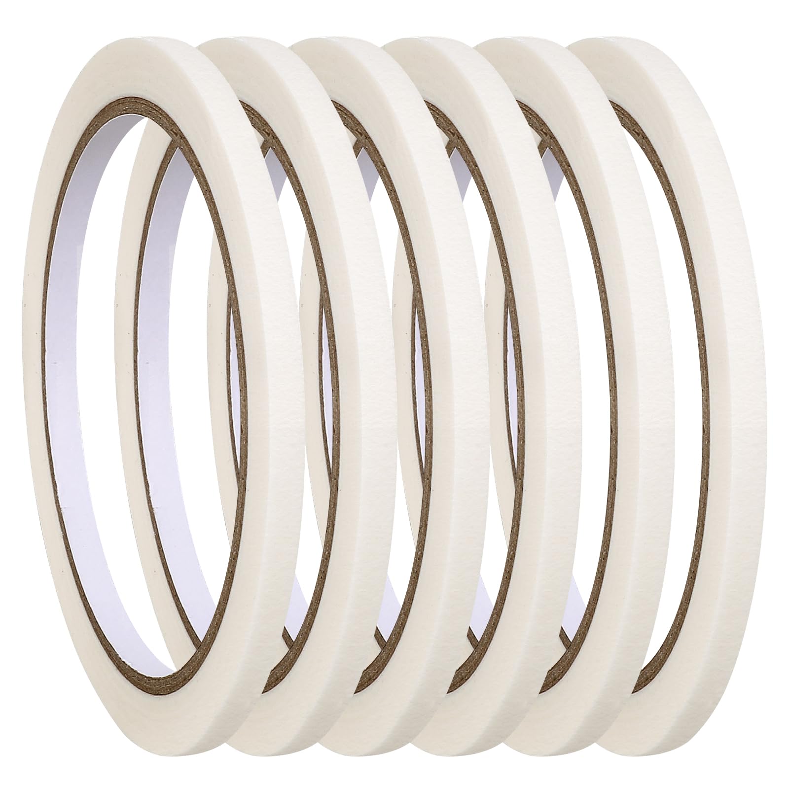 6 PCS Nail Tape for Nail Art, White Striping Tape for Press on Nails