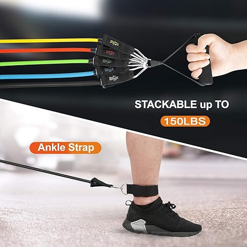 Miniatura 6 de Bandas de resistencia para entrenamiento, bandas de ejercicio, bandas de resistencia, bandas de fitness, entrenamiento con asas anchas, anclaje de