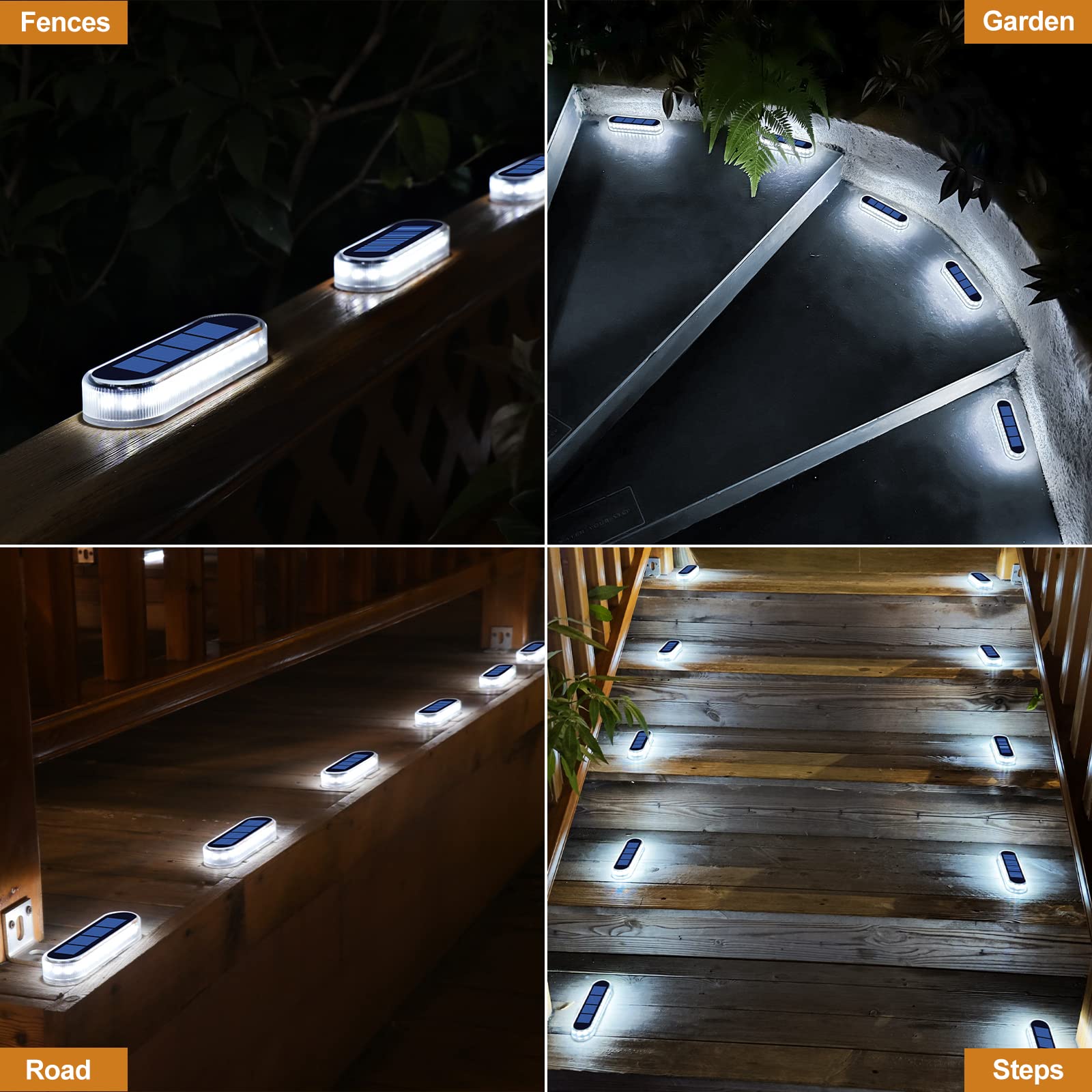 YiLaie Lampe Solaire Exterieur Jardin, Lampe Solaire Exterieur, Lumière Blanche 5700K LED Spot Solaire Exterieur Avec Auto On/Off Lampadaire Exterieur IP68 Etanche Solaire Luminaire Exterieur, 4 pcs