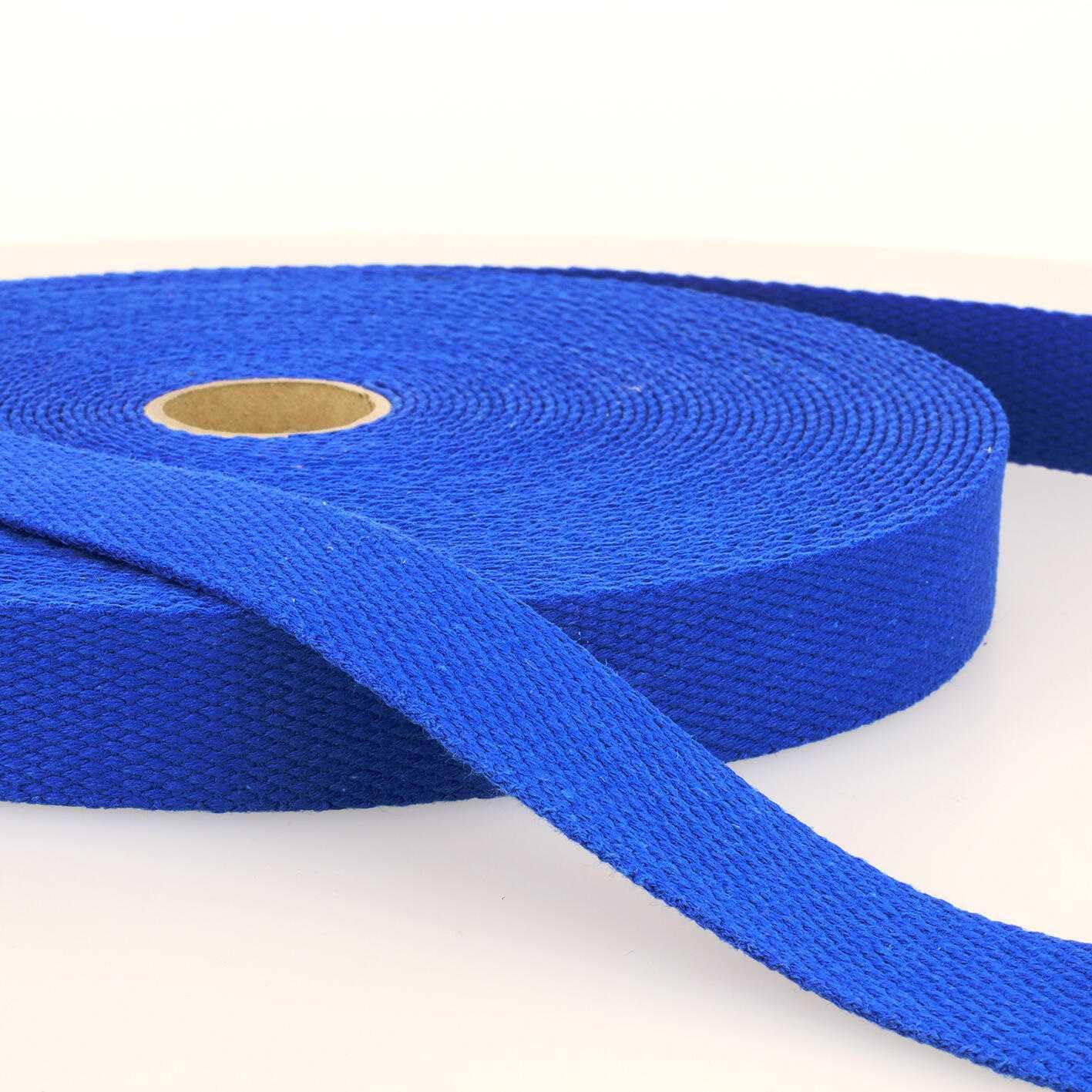 25mm Cotton Webbing 2mm Strap 231D, 024 Royal Blue, 4 Metres