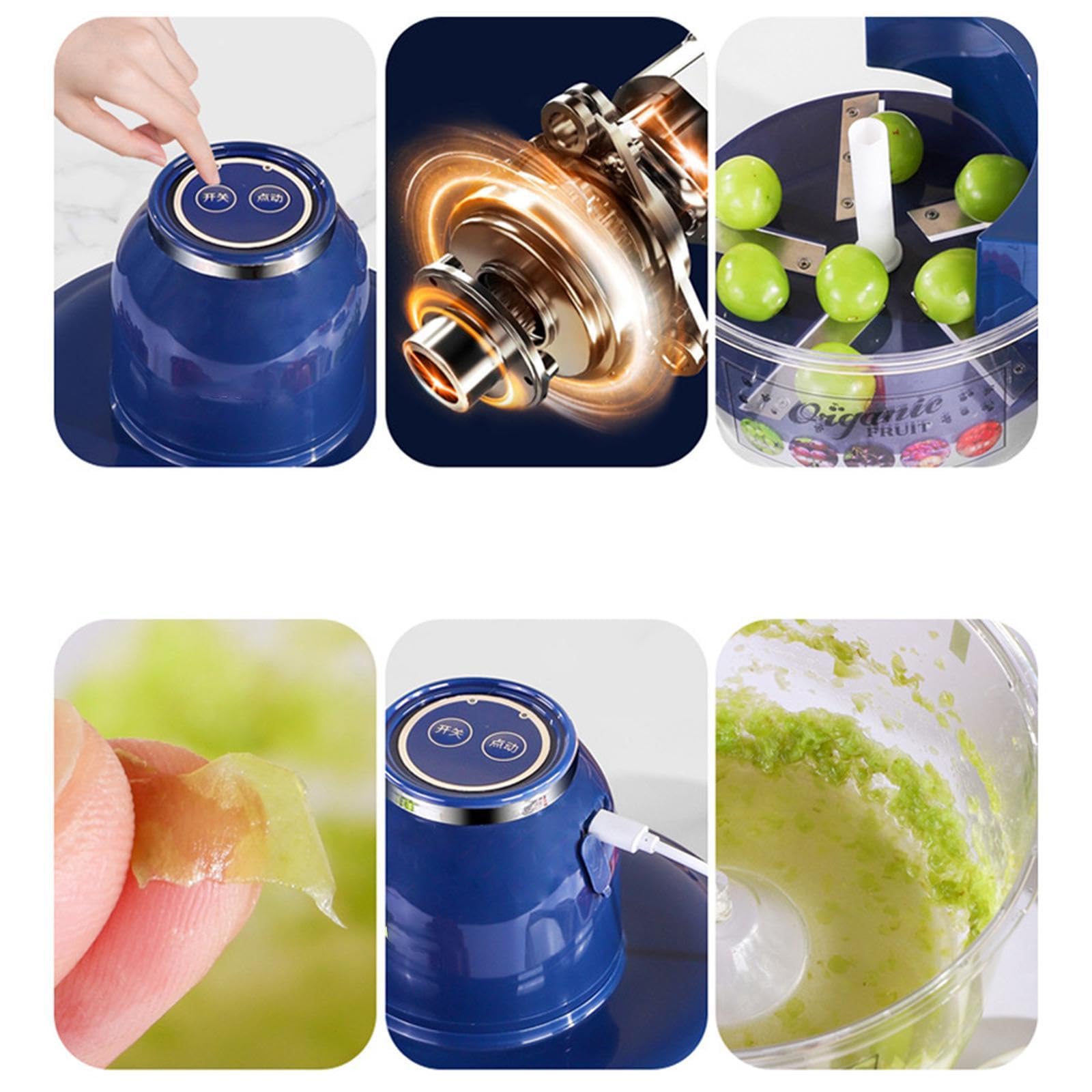 predolo Pela Verdure Elettrico, Sbuccia Uva, Pelapatate Automatico per Frutta Ricaricabile Tramite USB Portatile, Pela Patate E Verdure per Uva, Nespole E Piccoli Kumquat, Blu