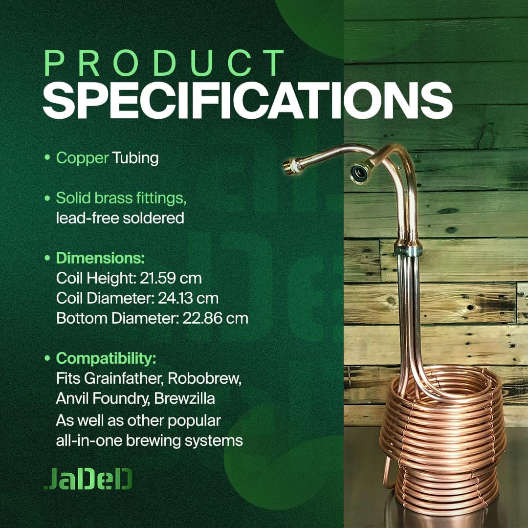 Scylla™ Copper Wort Chiller for Beer Brewing | Triple Coil Immersion Chiller for Home Brewing Kits | Fits Grainfather, Brewzilla, Anvil Foundry | For Kettles with Electric Elements