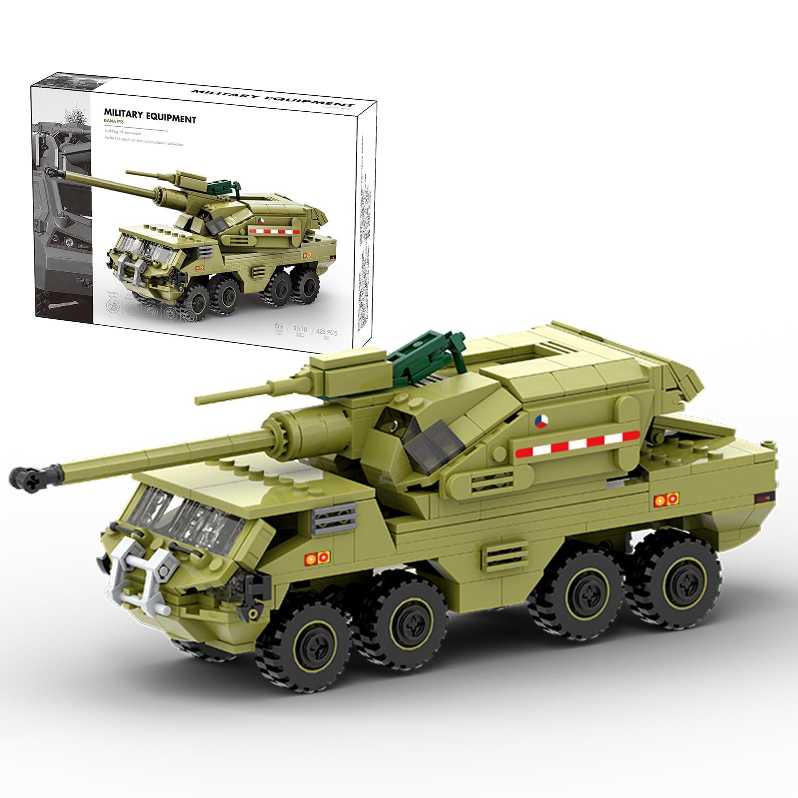 MEIEST Military Vehicle Building Blocks Sets,Armored Model Brick Set Highly Detailed Set for Military Enthusiast Teens and Adults (DANA M2)