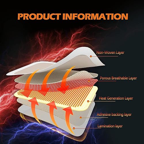 Miniatura 3 de MAIJIN Paquete de 50 calentadores de manos desechables, calor activado por aire para manos, pies y cuerpo, almohadillas térmicas con respaldo