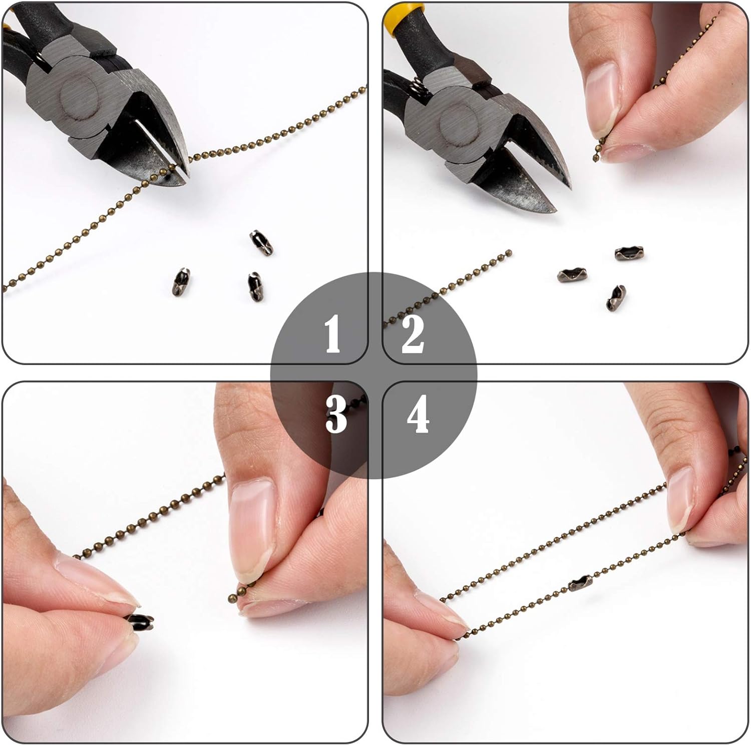 Craftdady 1.5mm Antique Bronze Faceted Ball Bead Chain 301 Feet Brass Round Beaded Link Cable Chains for Necklace Choker Bracelet Earring Jewelry Making