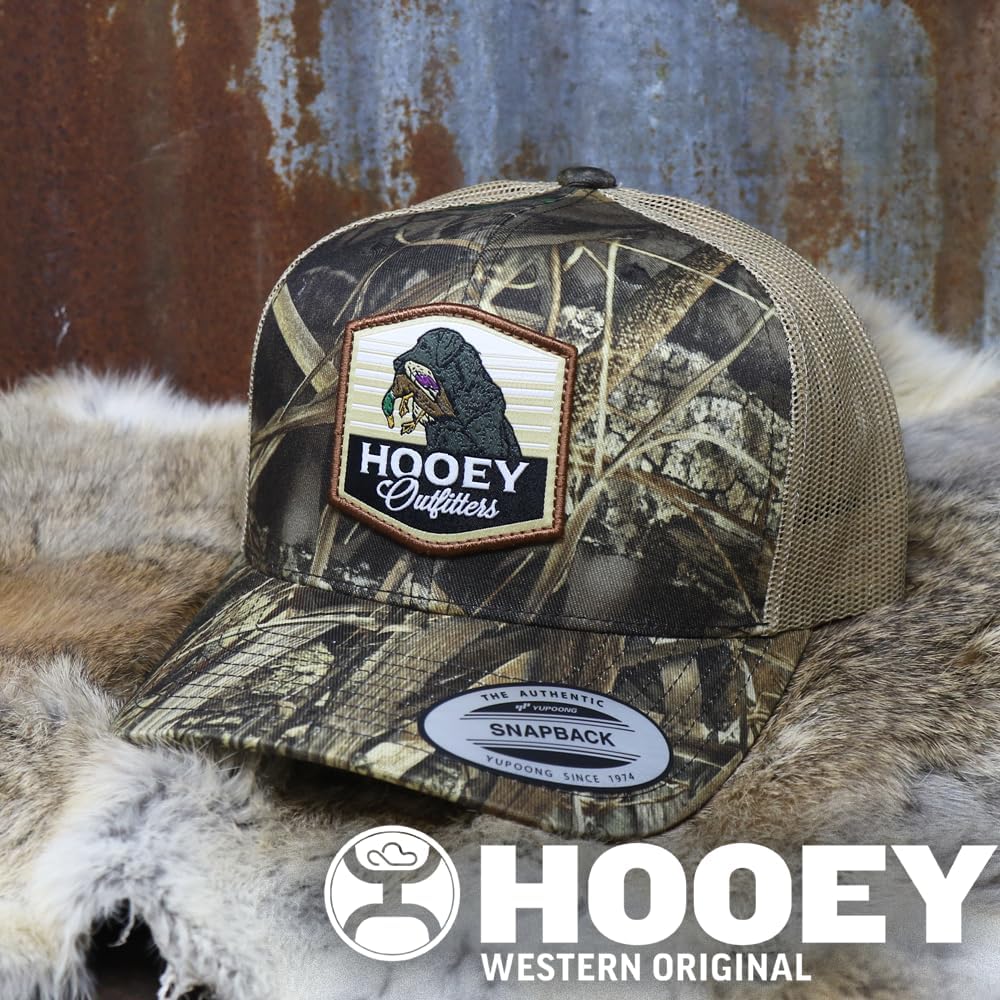 HOOEY Outfitters Original Realtree Camo Snapback Hat - Adjustable Cap for Men & Women, Outdoor Hunting & Fishing Hat