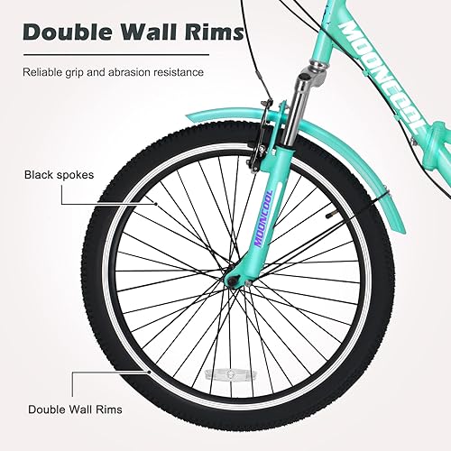 Vista 159 de H&ZT Triciclo para adultos, bicicleta de 3 ruedas, triciclo crucero, con engranaje de 7 velocidades, mango de freno de estacionamiento, escalón
