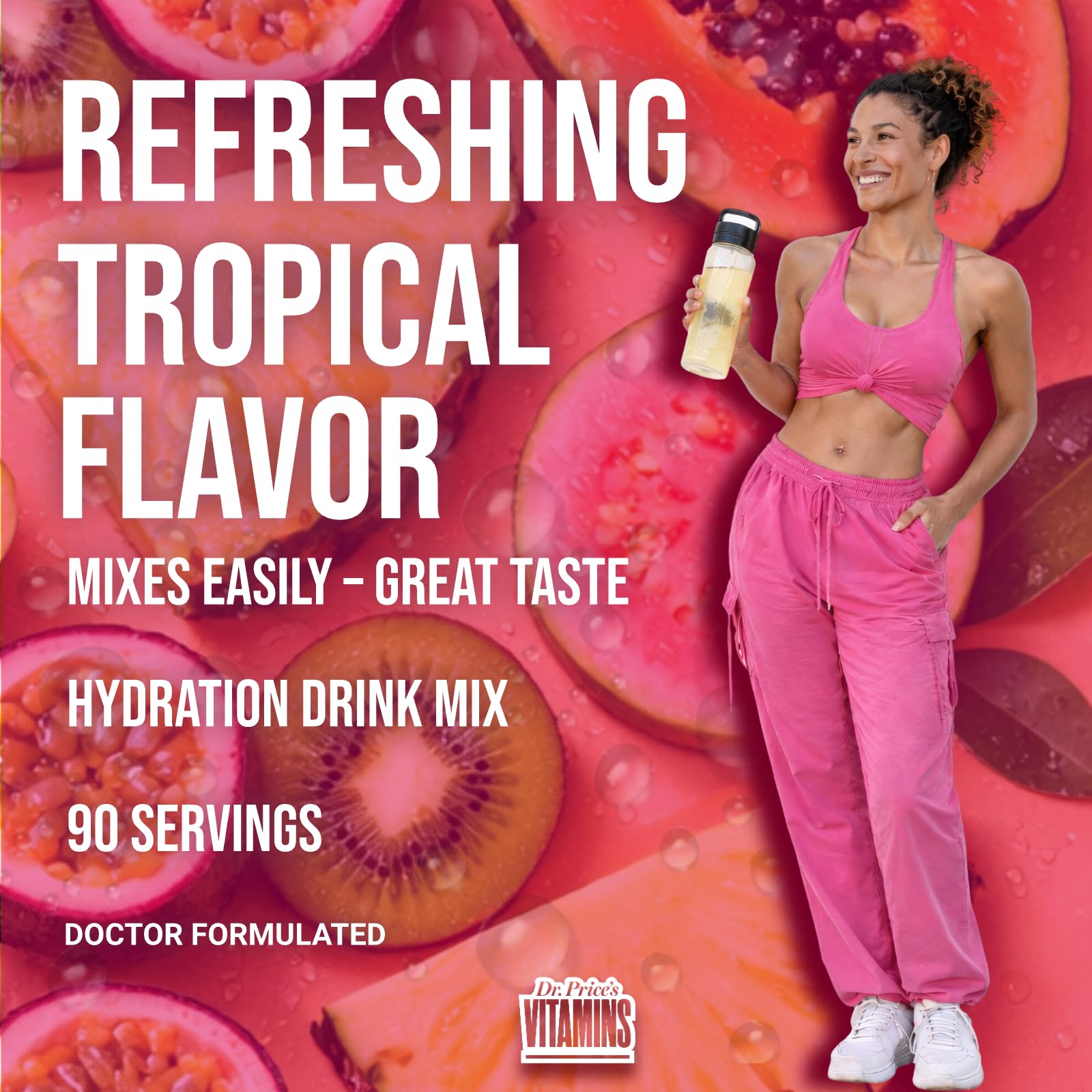 Dr. Price’s Electrolytes Powder Bulk – Tropical, 90 Servings | Sugar Free Hydration Drink Mix with 72+ Trace Minerals, Manganese | Keto Electrolytes | Vegan, Doctor-Formulated, Made in USA