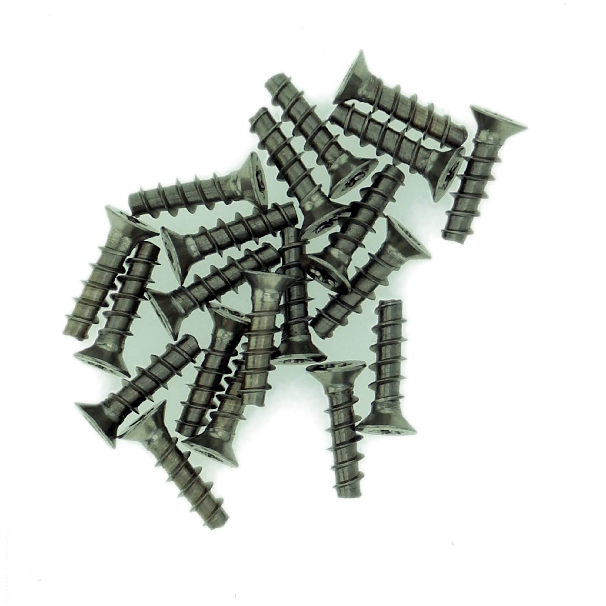 Singularity Supplies Silver/Metallic D4 (4Mm X 8Mm) Tx Countersunk Screws For Plastic (Trilobular) - Stainless Steel (A2) (Pack Of 20)