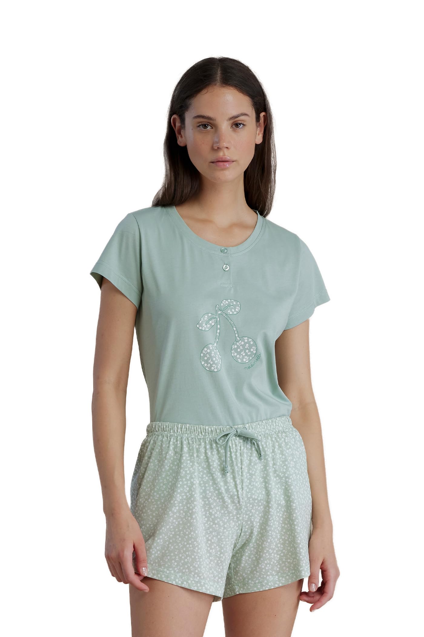 Noidinotte - Pigiama Donna in Cotone Leggero Estivo Top Manica Corta e Pantalone Corto