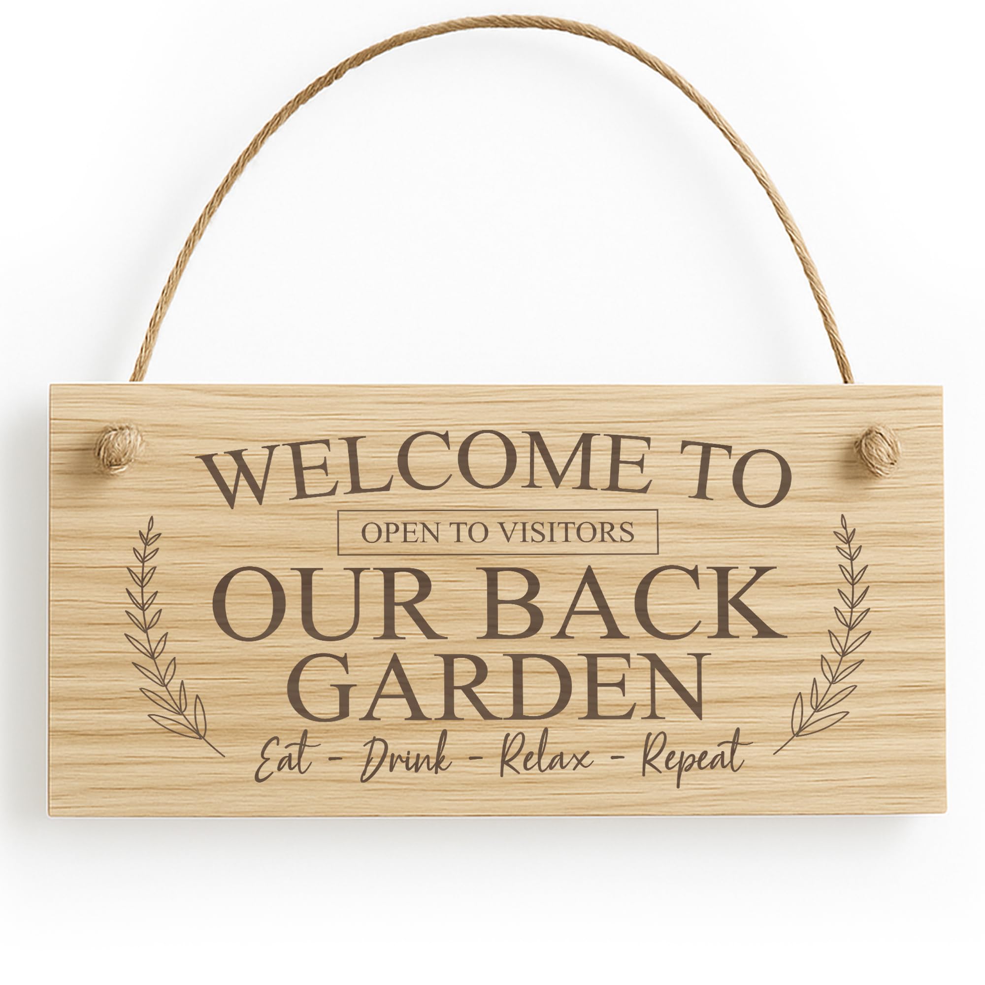 Red Ocean Back Garden Sign Engraved Hanging Wall Plaque Shed Sign Welcome Friendship Sign