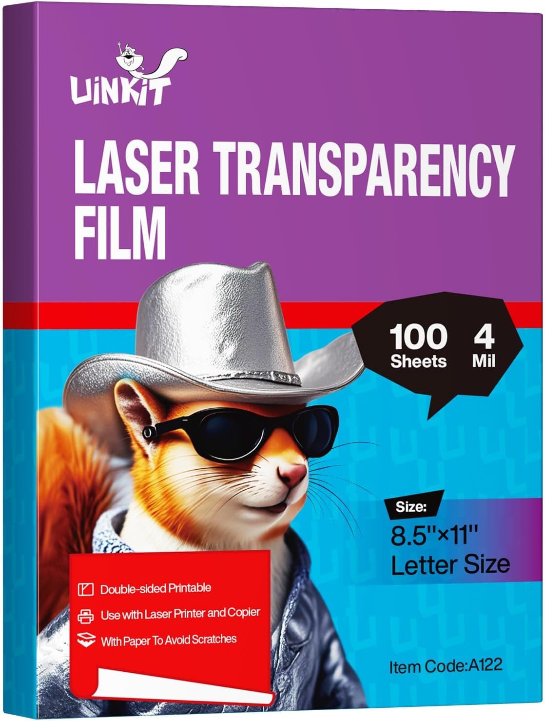 Uinkit Laser Transparency Film 8.5x11 Transparent Paper for Overhead Projector and Laser Jet Printer Copier 100 Sheets product thumbnail 3