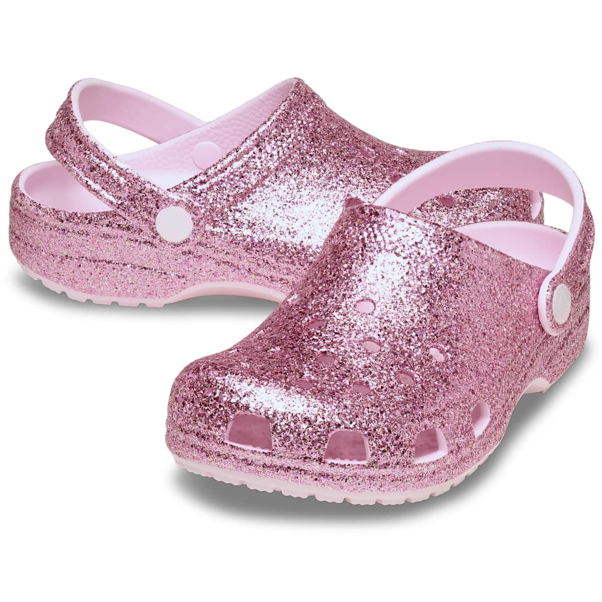 Crocs Mixte Enfant Classic Chunky Glitter Clog K, Lait Rose, 34 EU