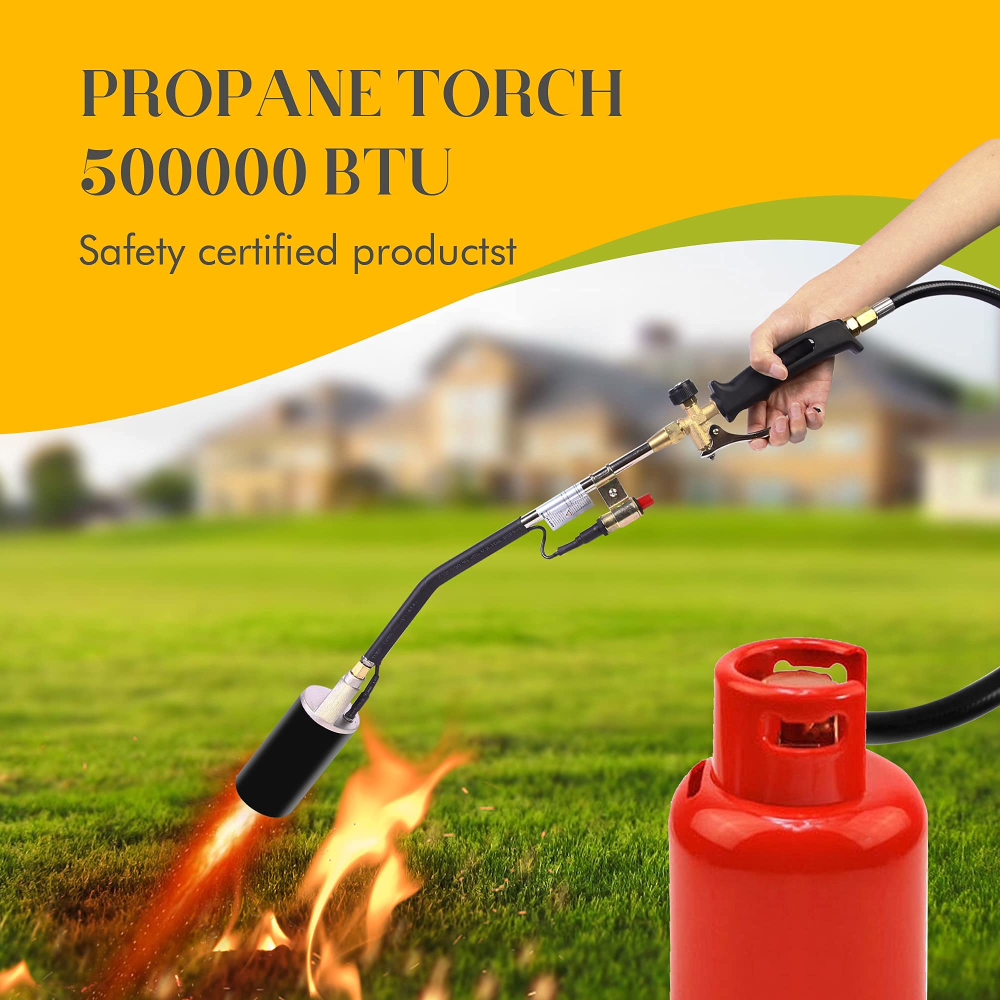 Propane Torch Weed Burner Torch,With Turbo Trigger Push Button Igniter