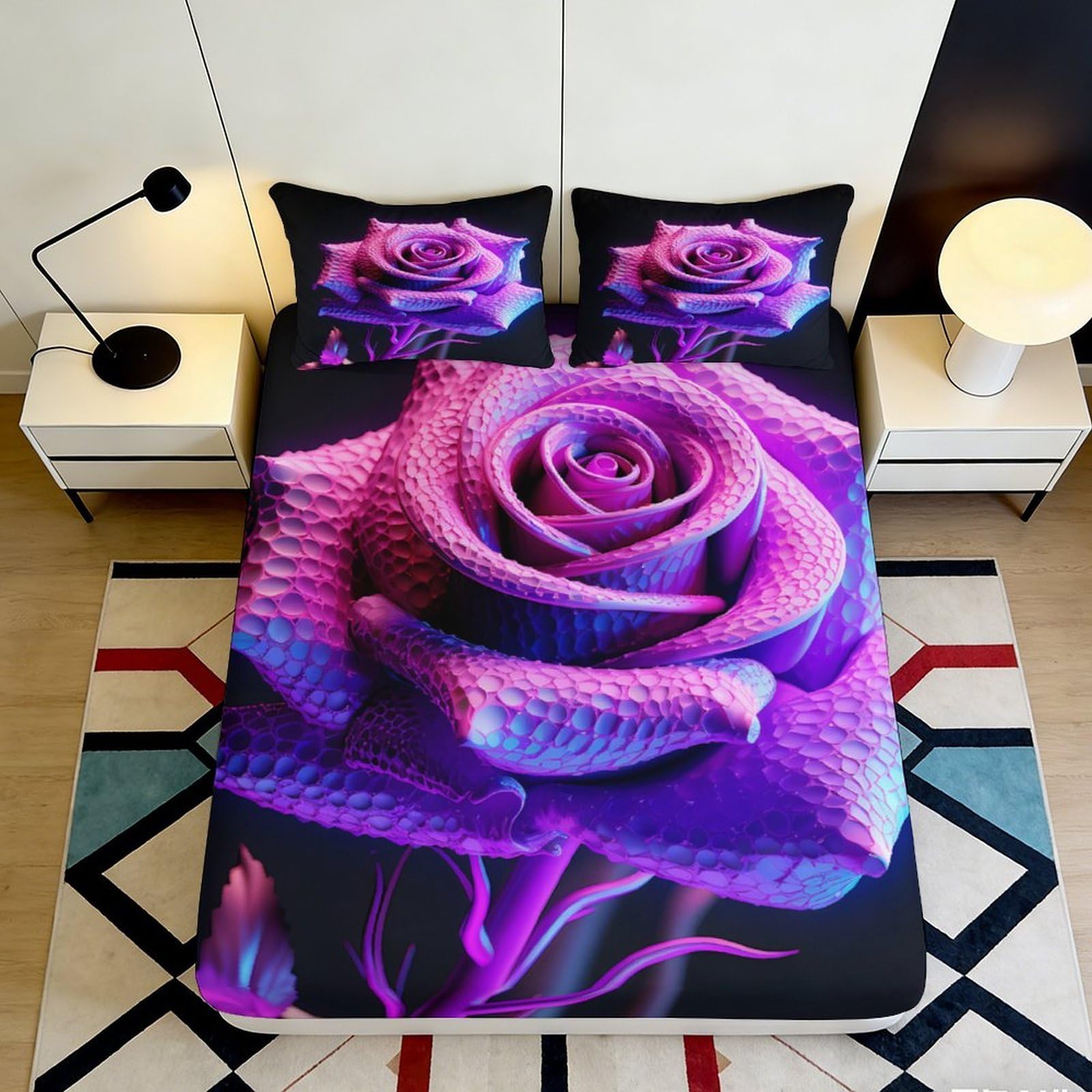 3D Printed Nautical Anchor Fitted Sheet Microfiber Deep Pocket Non-Slip Bedroom Bedding Nautical Mattress Fitted Cover for Adults Teens Washable 160x200x25cm