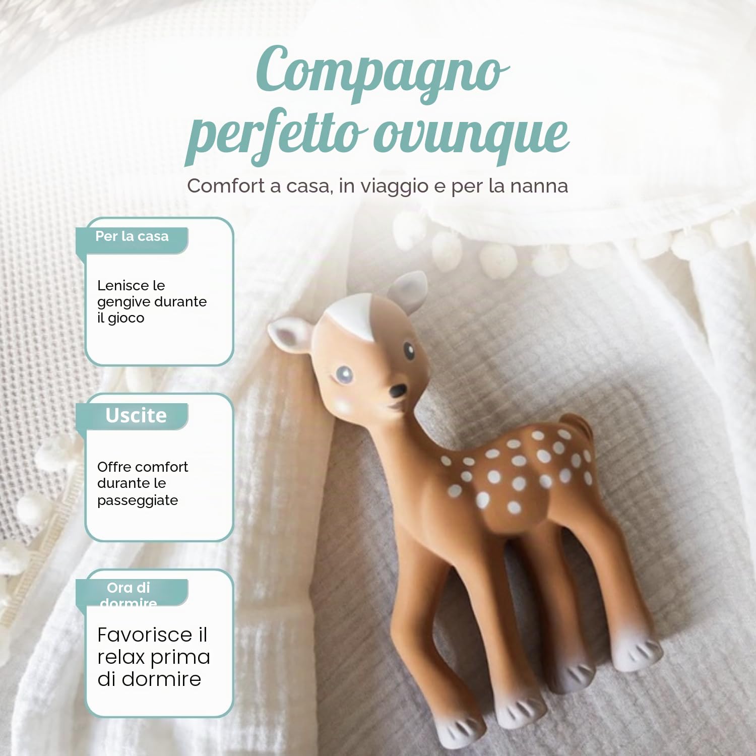 Sophie la Girafe – FanFan The Fawn Massaggiagengive & Comforter Gift Set