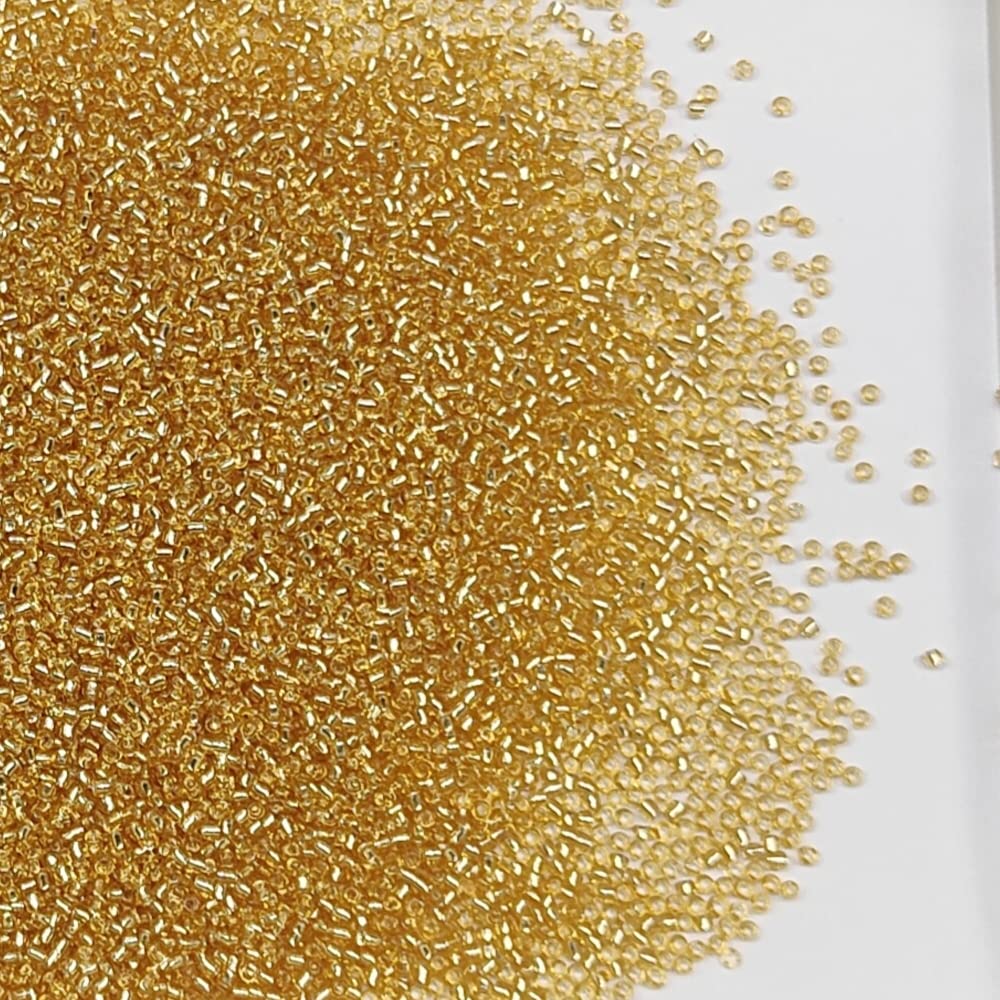 Transparent Gold Color 2mm Seed Beads About 9800pcs/110Grams in Bag - Image 2
