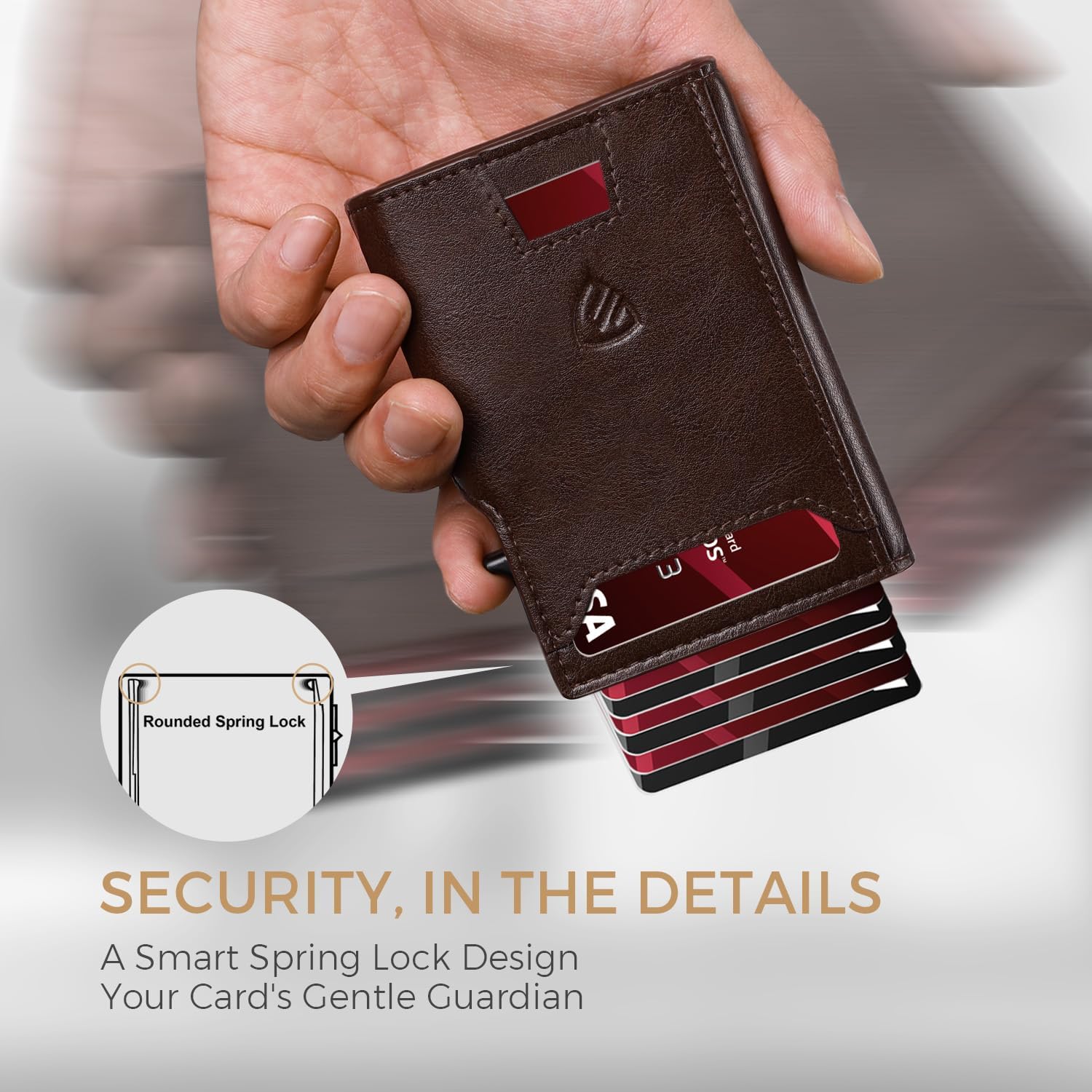 RUNBOX Wallet for Men 9-13 Cards RFID Blocking Aluminum Pop Up Card Holder with ID Window & Stretchable Cash Slot - Minimalist Smart Mens Wallet, Gifts for Men - Image 7