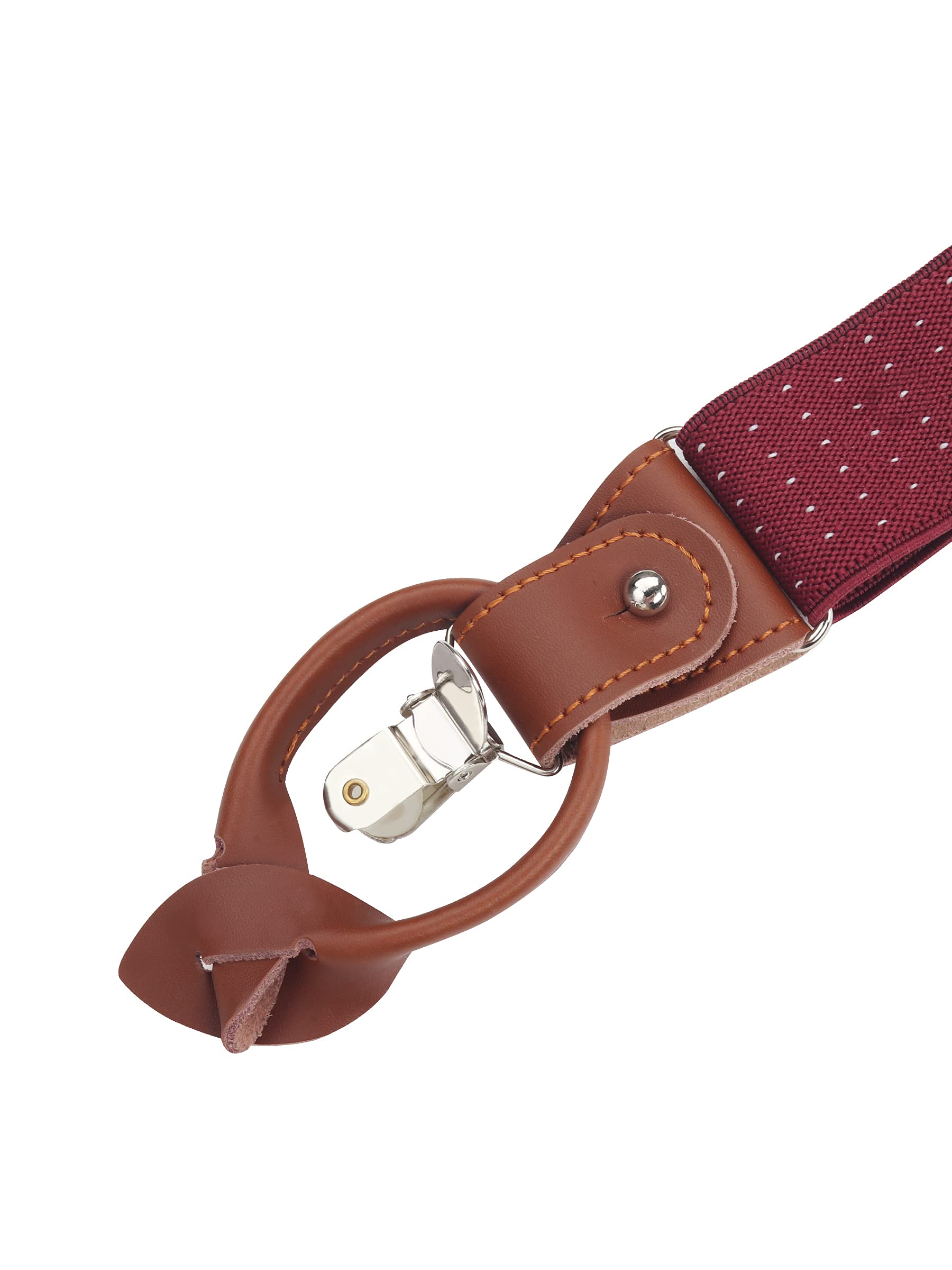 Hombre Tirantes Pajaritas Set 2 WAY TO WEAR 6 Cuero Ojal 3 Clips Y-forma 3.5cm Ancho Extendido Tirantes para Altura 160-200cm