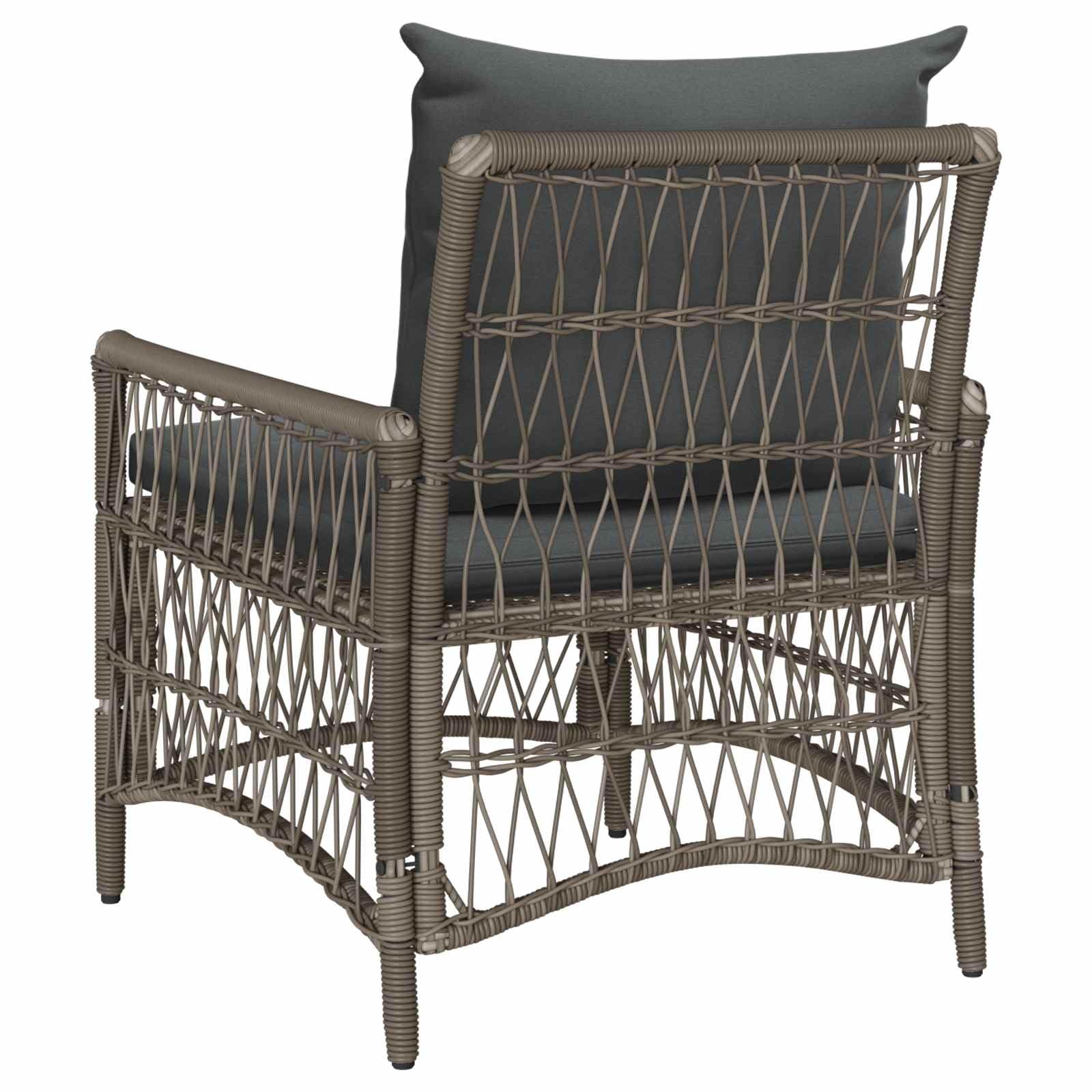 Krzesło ogrodowe szare z poduszką, polirattan, 73 x 61 x 77 cm | Konstrukcja stalowa, ergonomiczna konstrukcja, niskie koszty utrzymania, na taras
