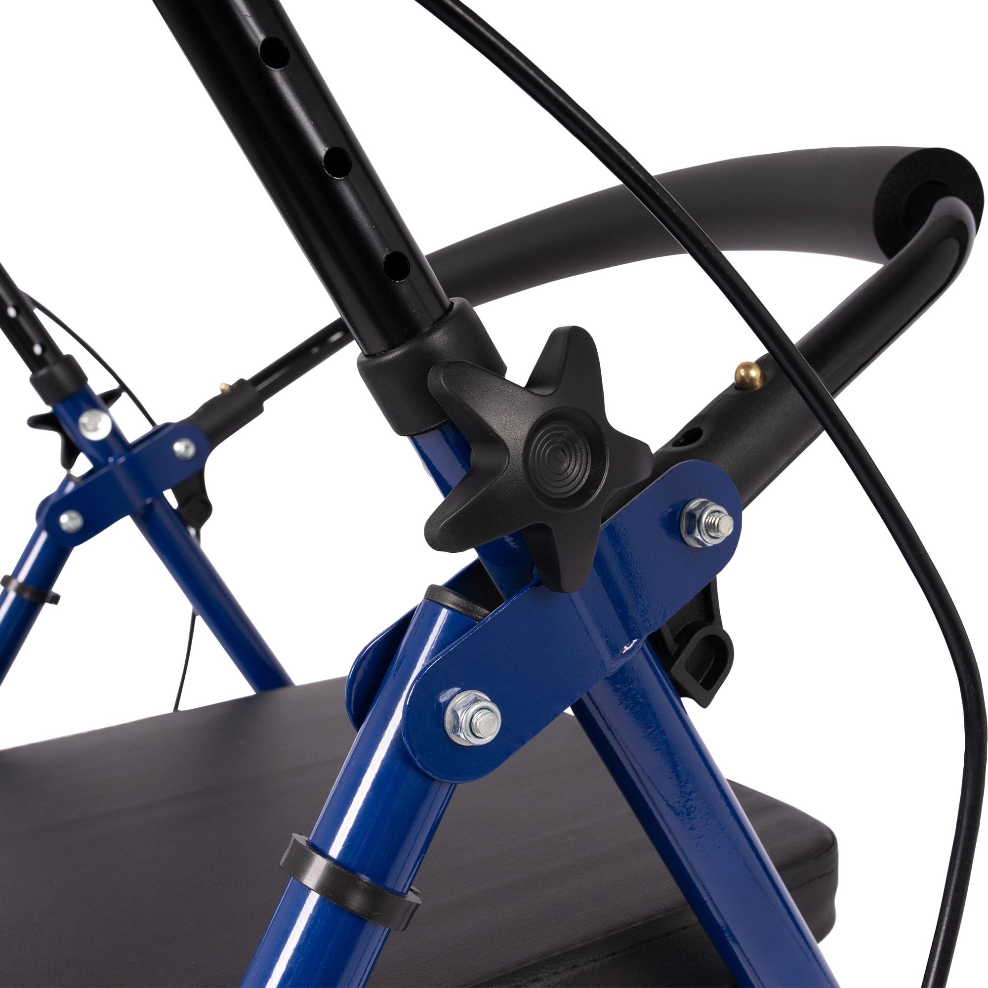 Andador plegable ligero - Incluye bandeja y cesta - Fácil de plegar para maletero plegable viaje - Altura ajustable - Caminante - Andador - Azul