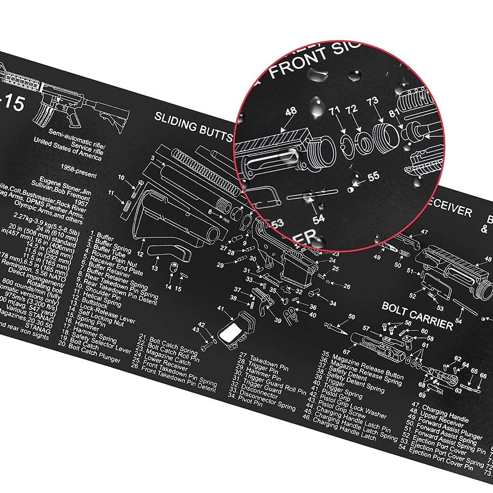 AR15 Gun Cleaning Mat Large Gaming Mouse Pad(36 by 12 Inches)for
