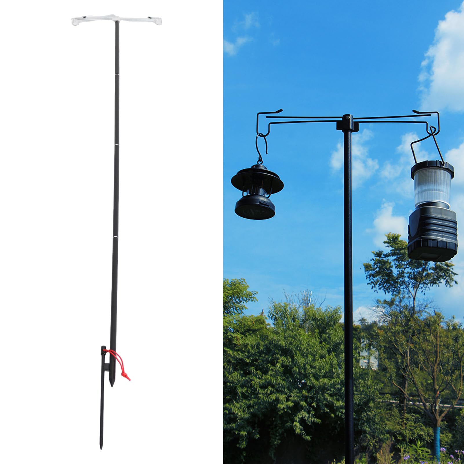Stojak na latarnię kempingową wielofunkcyjny lekki regulowany wysokość składany stojak na latarnię na kemping na zewnątrz