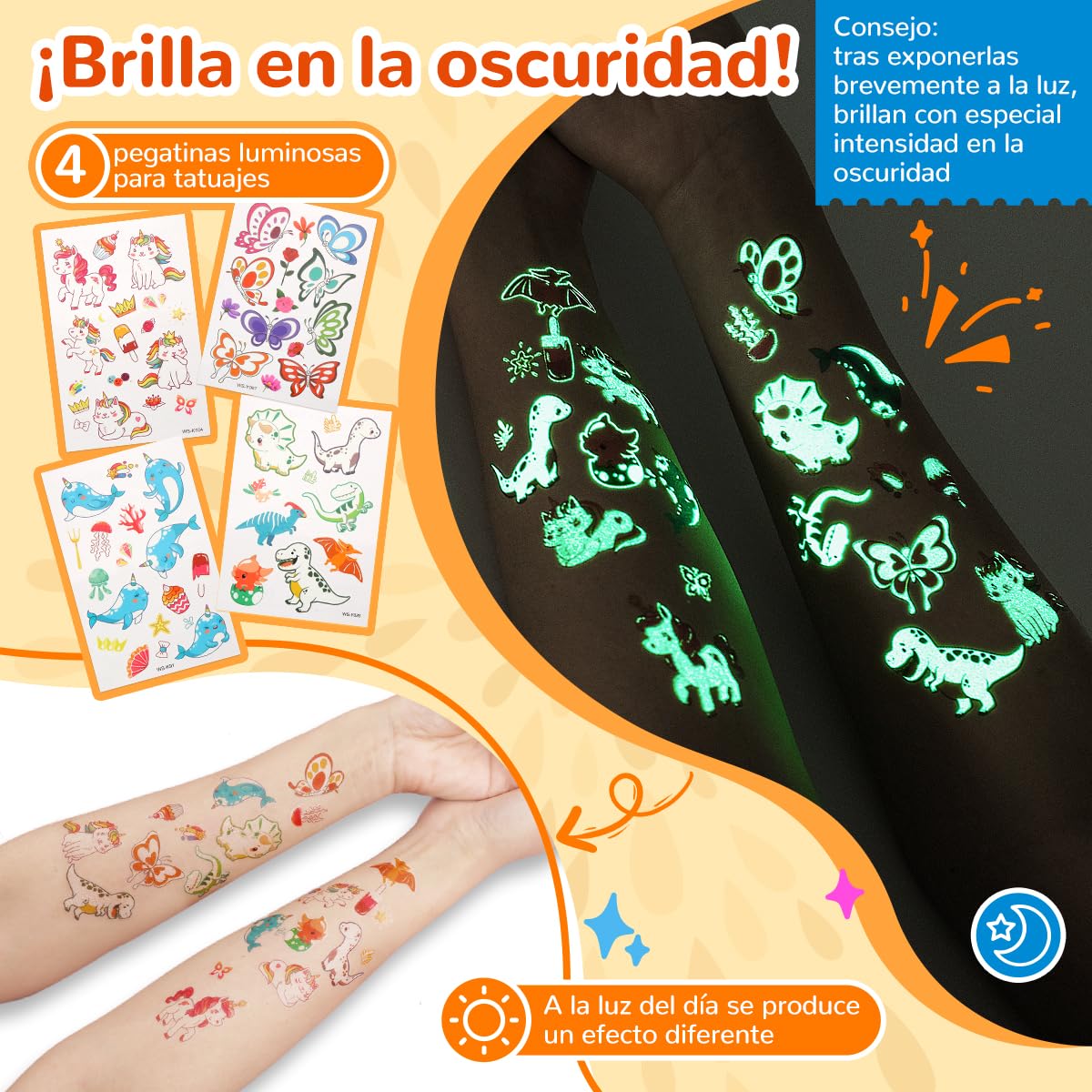 Bledras Kit de Tatuajes Temporales para Niñas, 31 Colores Brillo, 6 Rotuladores Tatuajes Niños, con 178 Plantillas, Halloween, Anime, Cosplay, Conciertos, Festivales, Carnaval, Pintura Facial — view 5