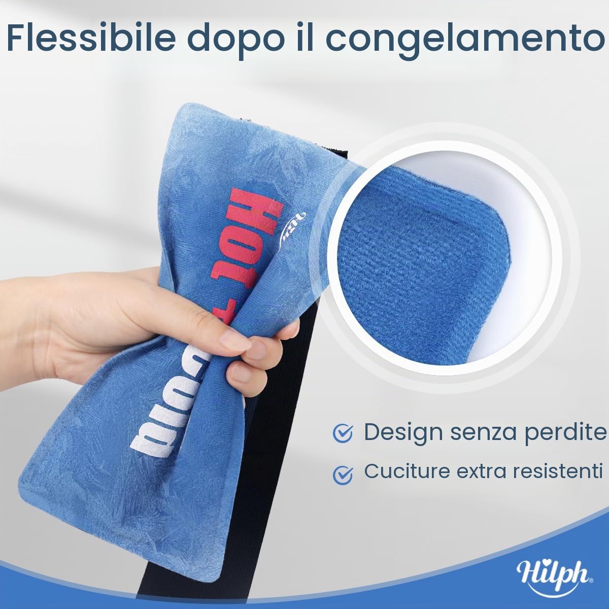 Hilph Impacco di Ghiaccio Gel Riutilizzabile, 2 Pezzi Ghiaccio Gel Freezer per la Terapia a Caldo e Freddo per Lesioni, Cuscinetto Gel Caldo Freddo per Viso, Testa, Occhi Stanchi, Denti del Giudizio