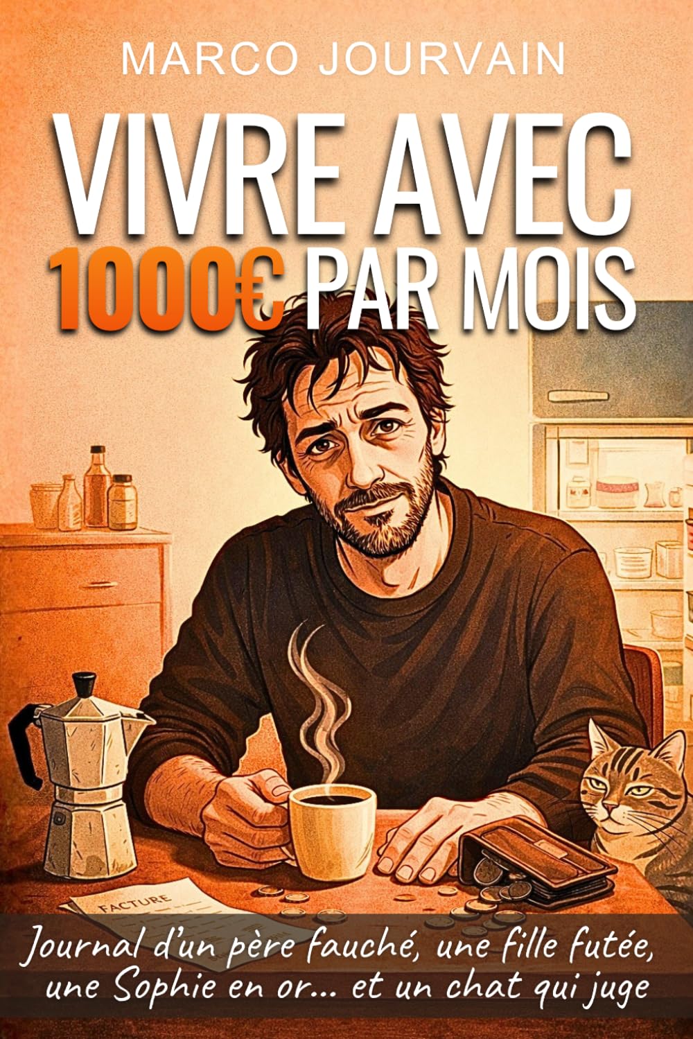 Vivre avec 1000€ par mois: Journal d’un père fauché, une fille futée, une Sophie en or… et un chat qui juge