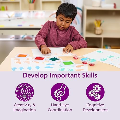 Miniatura 3 de Colorations Easy Knob Grip - Sellos de animales, selva, doméstico, tropical, 14 sellos, 2 x 3 pulgadas, narración de cuentos, creación de tarjetas,