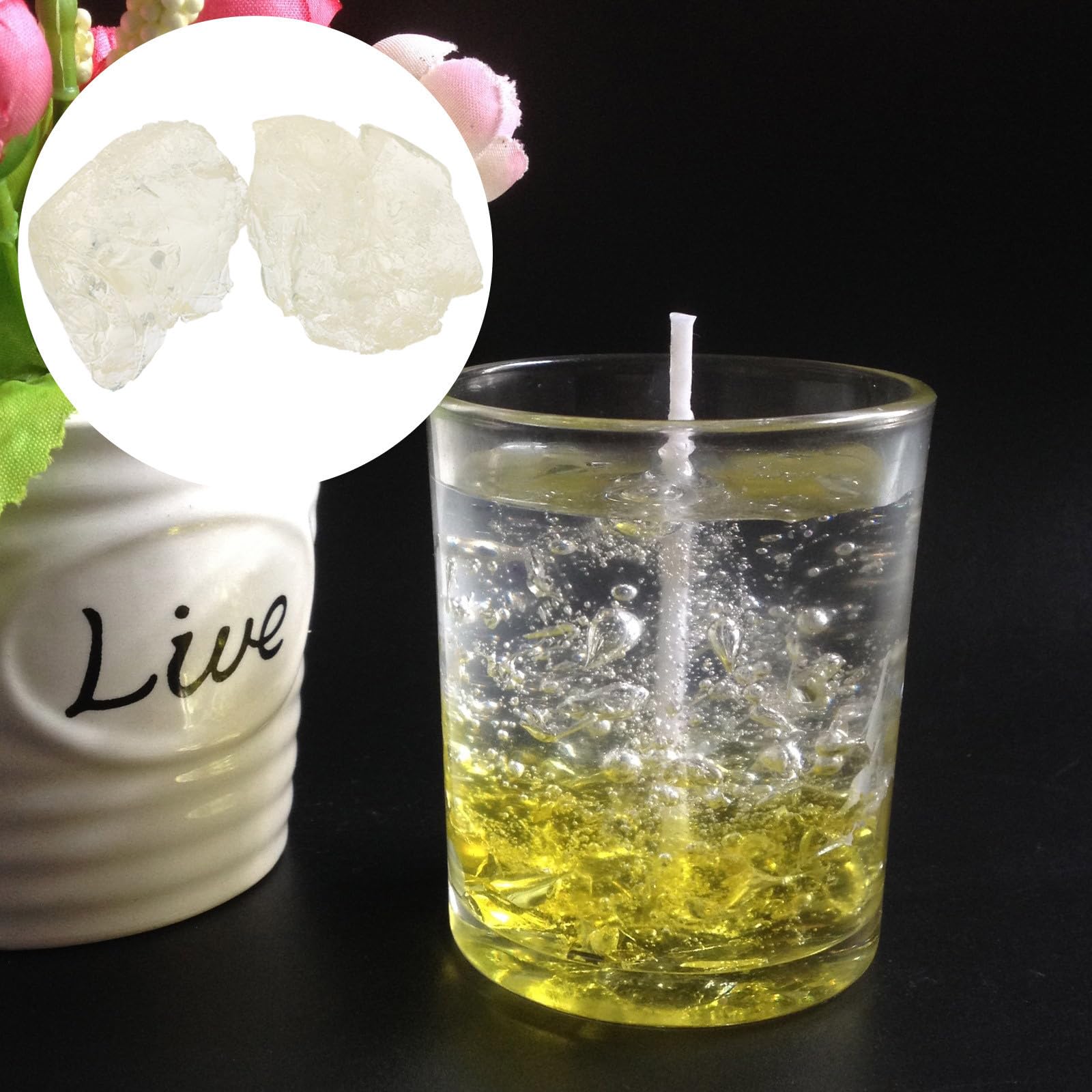 1kg Transparentes Gelwachs, Selbstgemacht Kristallbecher, für Kerzen