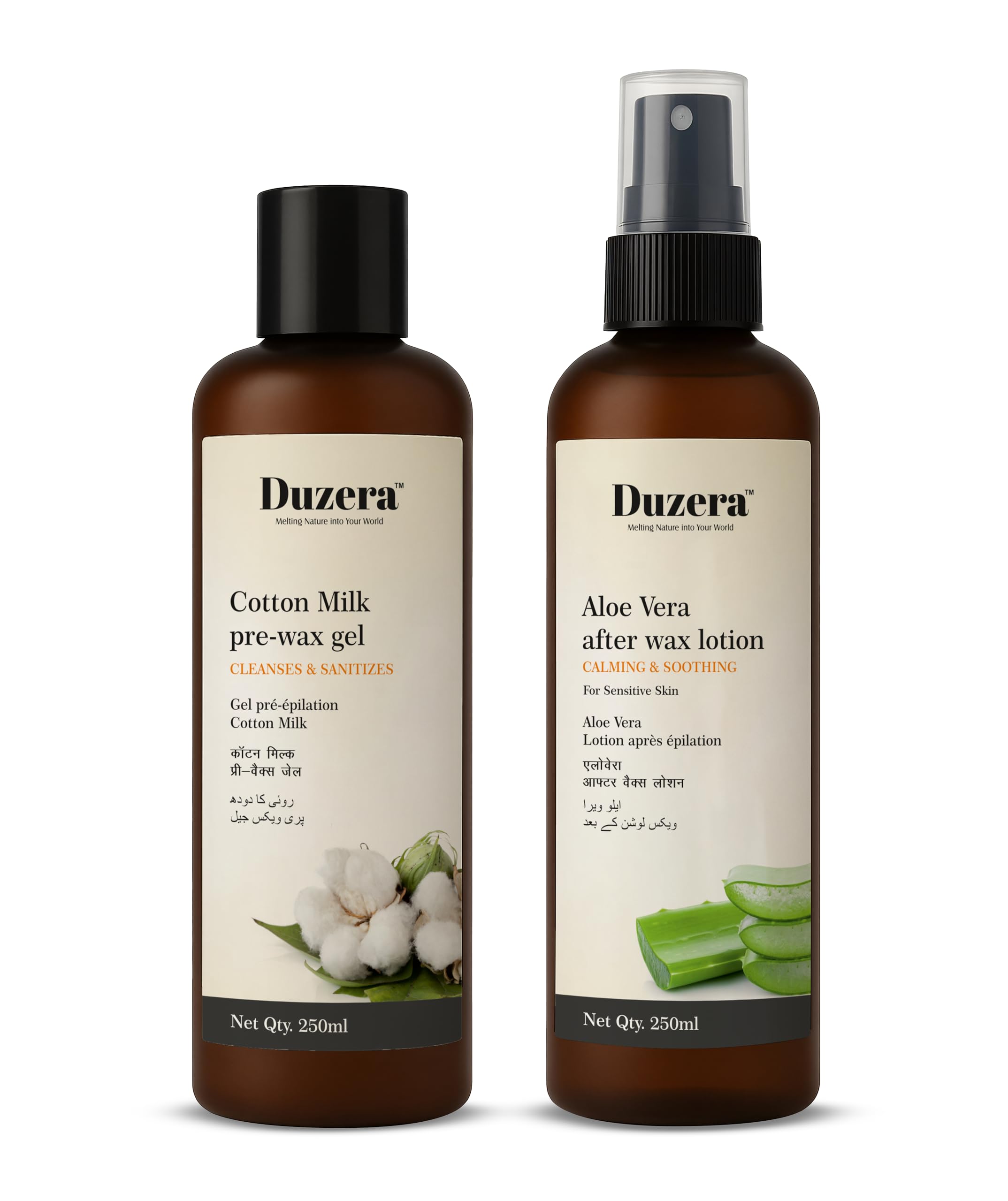 Aloe Vera After Wax Lotion & Cotton Milk Pre-Wax Gel Combo – 250ml Each – Gentle, Soothing, and Hydrating Skin Care for Sensitive Skin – Prepares, Calms, and Heals Post-Waxing-image-33