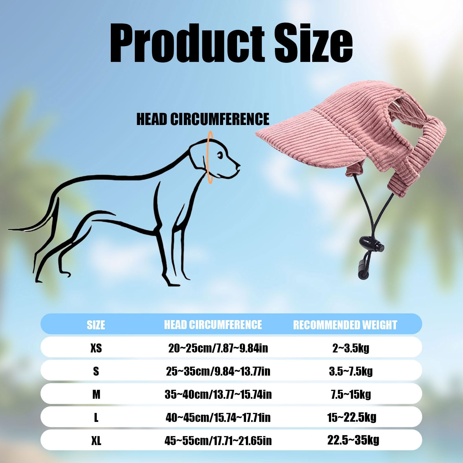Dog Sun Hats, Adjustable Summer Sun Protection Hat, Small Medium Large Dog Baseball Cap with Ear Holes, Pet Visor Cap for Puppies Cats - Image 2