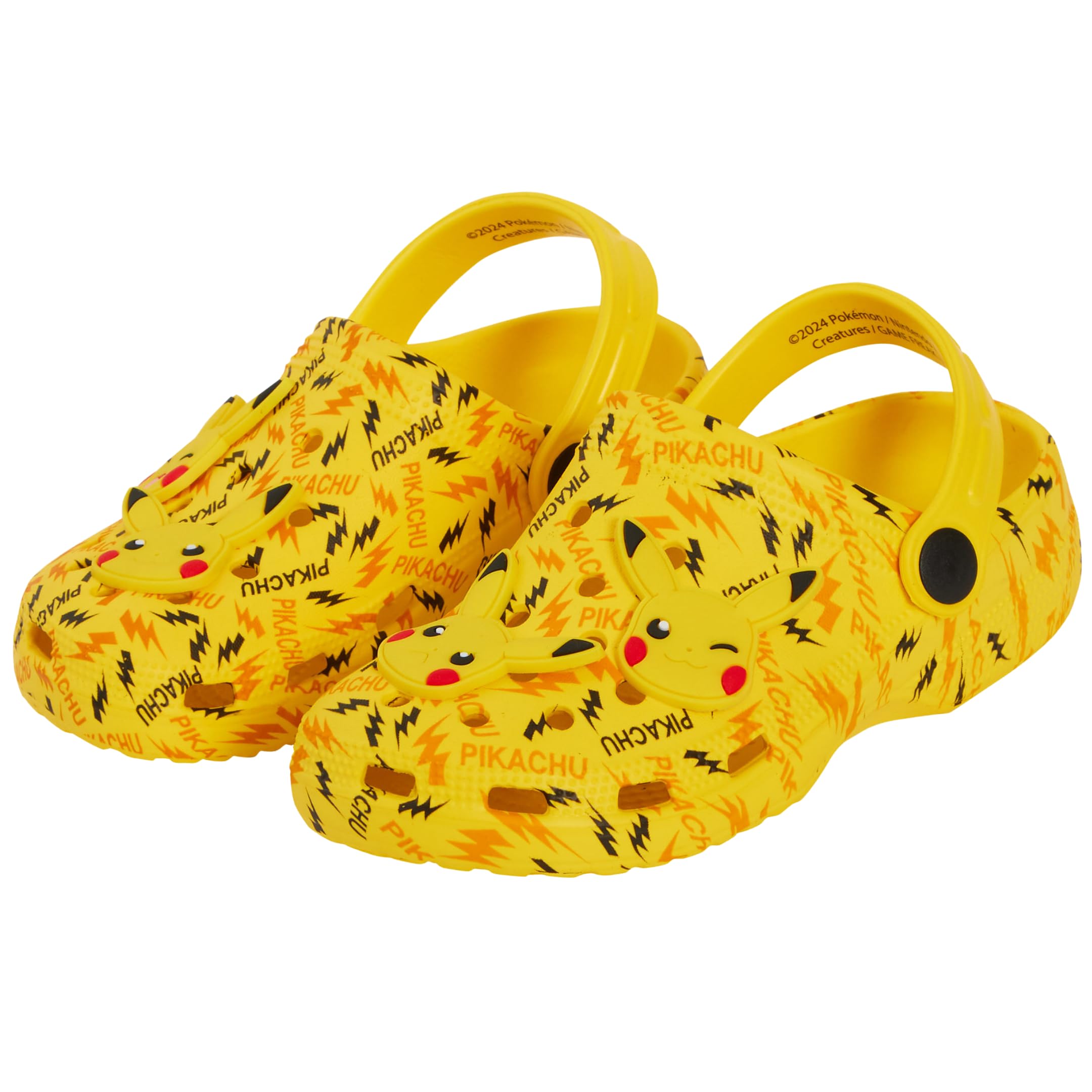 Pokémon Zuecos Pikachu con Charms, Sandalias para niños, Chicos y Chicas, Sliders de Verano con Correa en el Tobillo, Zapatos de Playa para Las Vacaciones