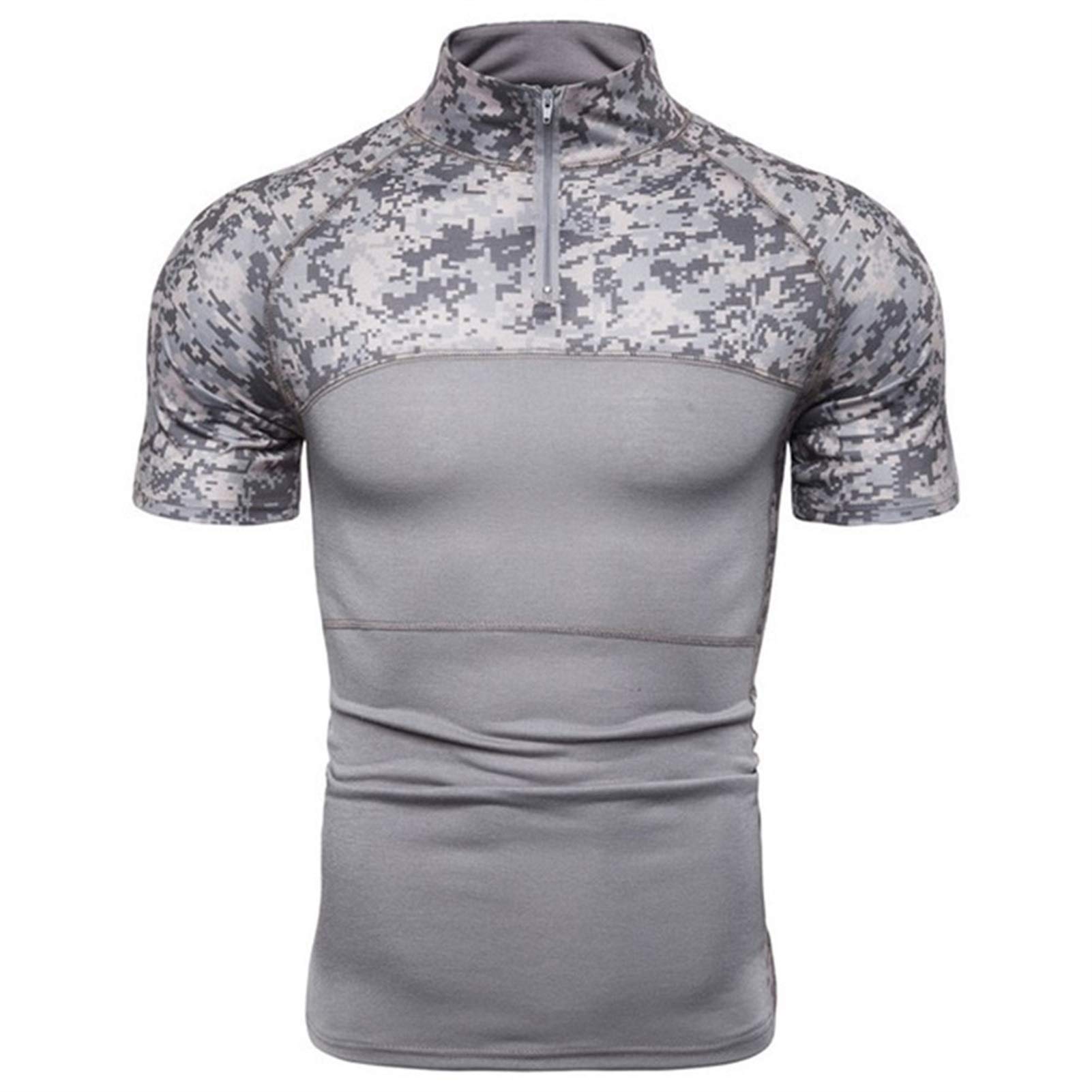 Męska outdoorowa taktyczna wojskowa koszula z długim rękawem szybkoschnąca koszula kamuflażowa walka wędkarstwo trekking wspinaczka armia T-shirt odzież kamizelka (kolor: Szary 2, rozmiar: M.)