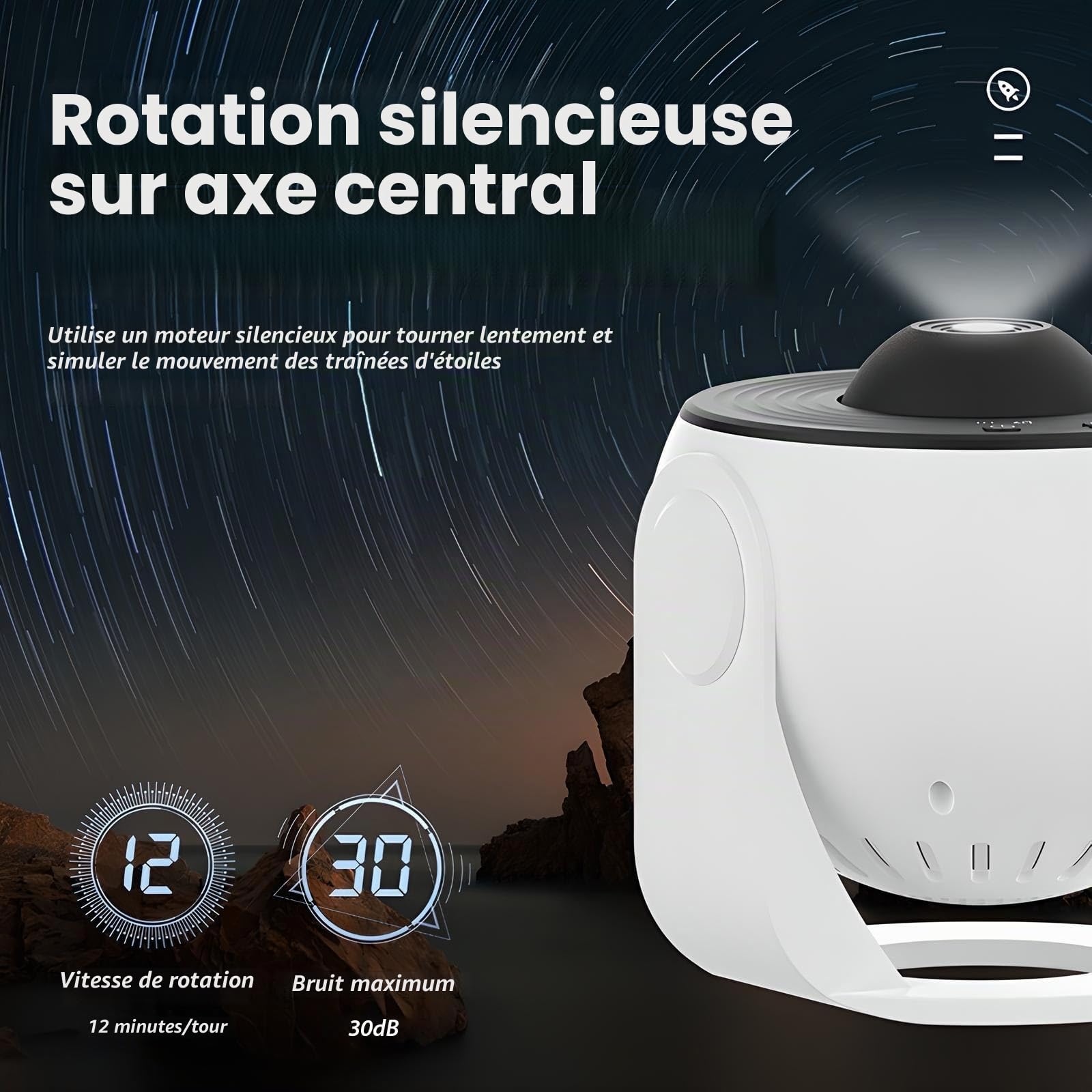 Veilleuse et projecteur d'étoiles galaxie avec 13 disques planètes, rotation à 180 °, lumières sensorielles pour enfants et adultes, chambre à coucher, décoration de fête, mise au point réglable