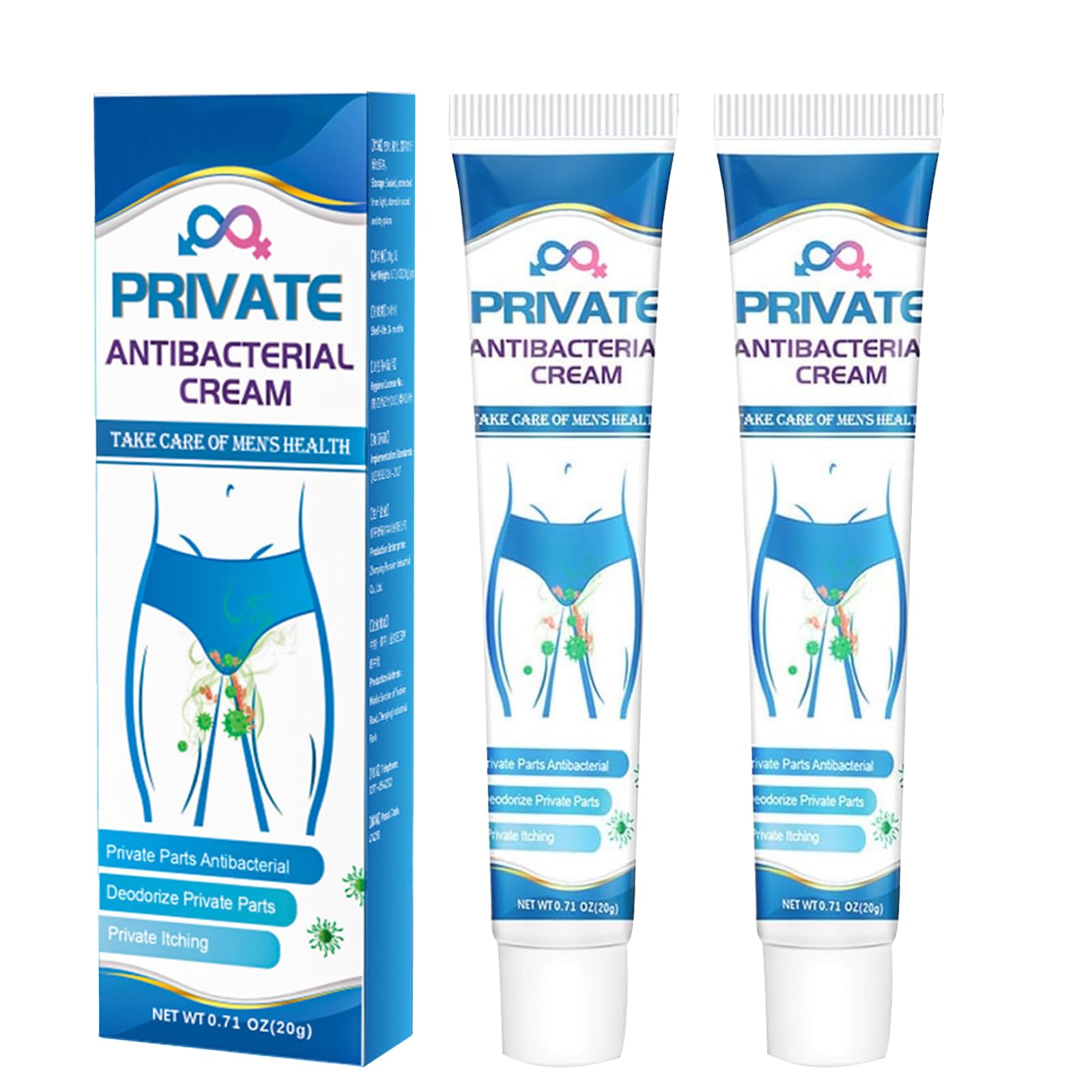 FunnAura2PCS Antibacterial Cream Skin for Private Parts, Quickly Relieve Chapped Feeling, Cream External Use for Men