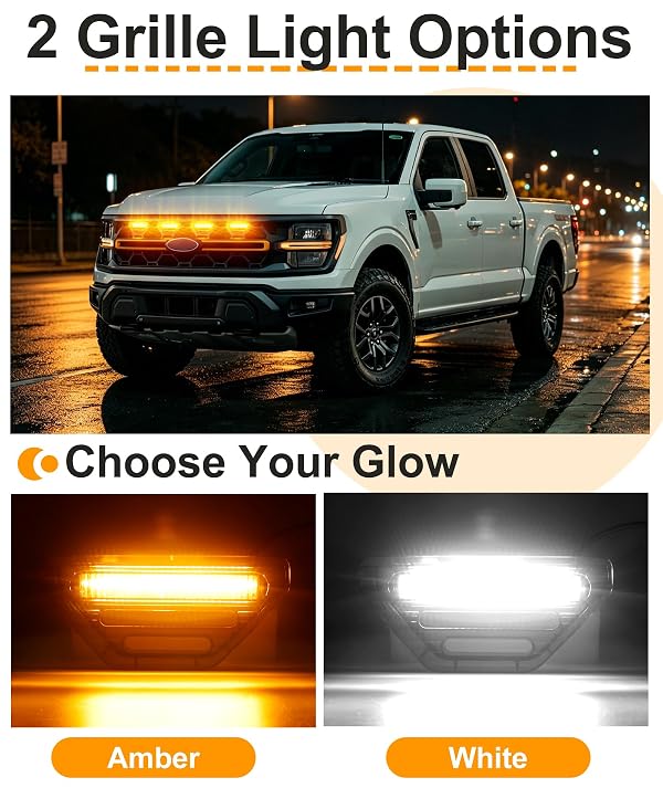 LED Grill Lights for Ford F150 2024-2026 Accessories Tremor Only, Amber by SDPVorn - Used condition - Image 8