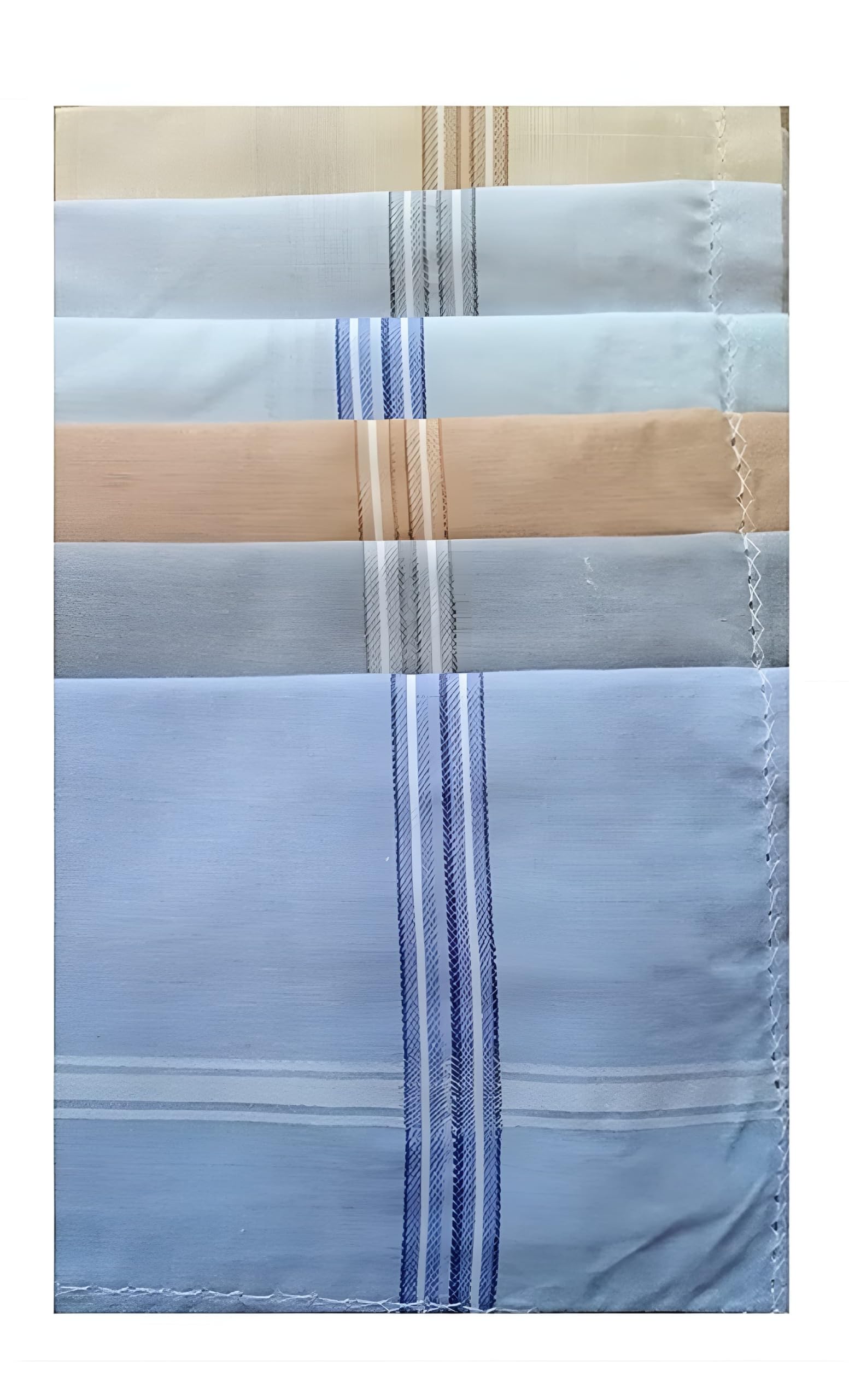 rarest Hanki Men's Cotton Handkerchief - Pack of 10 Soft & Durable Hankies for Men | White Handkerchief with Color Border | Pure Cotton Kerchiefs for Gentlemen, Office, and Daily Use PACK OF 6-picture-35