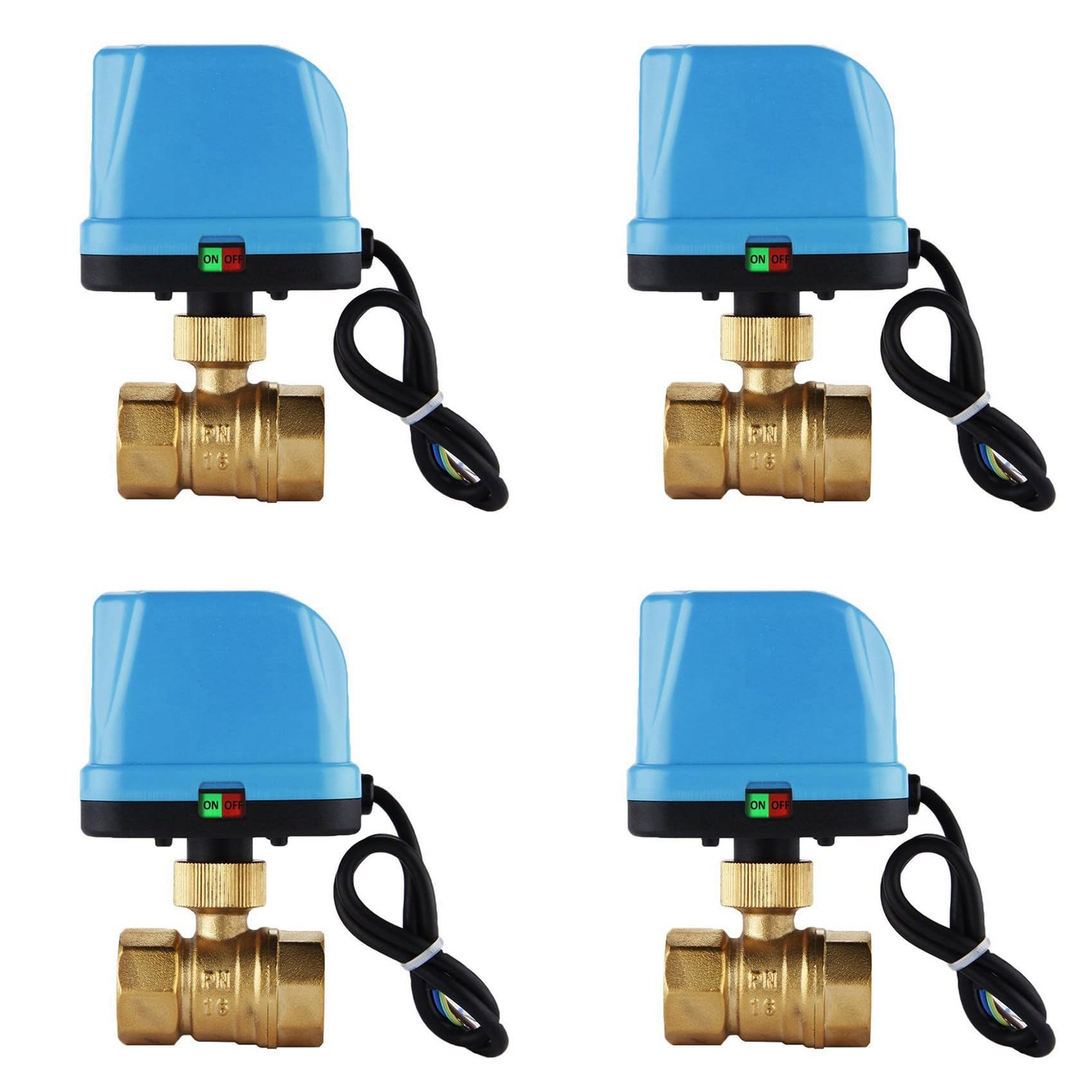 4X VáLvula de Zona de 2 VíAs VáLvula de Dos VíAs Motor VáLvula de Bola VáLvula Eléctrica Eléctrica VáLvula de Bola de InversióN 220V DN20 (G3 / 4 Pulgadas) VáLvula de InversióN