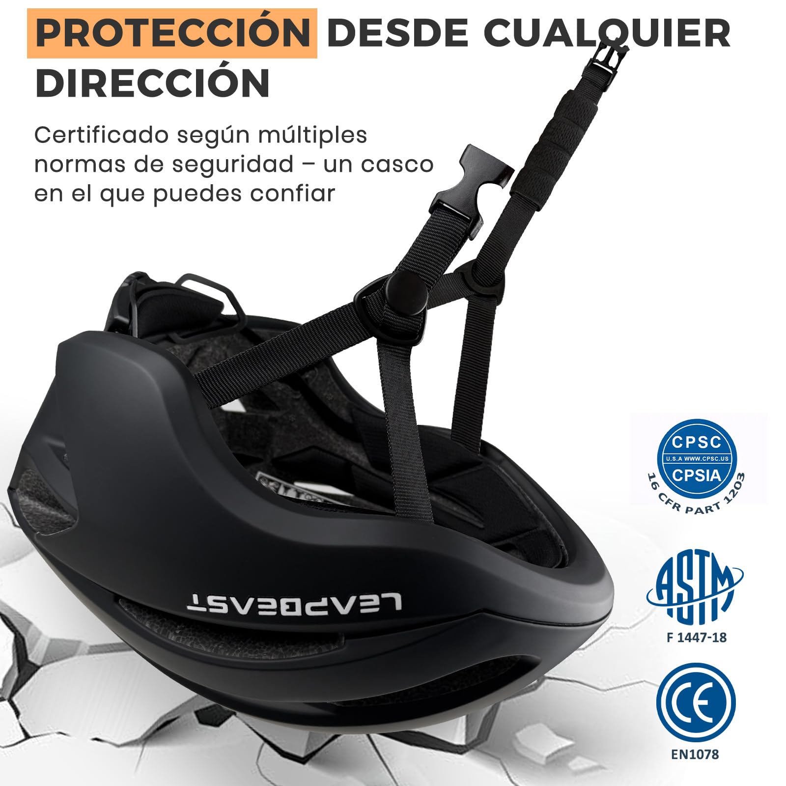 LeapBeast Casco Bicicleta Adulto, Cascos Bicicleta Carretera, Casco Patinete con Forro Extraíble y Lavable - para Adultos Que Montan en Ciudad y Carretera