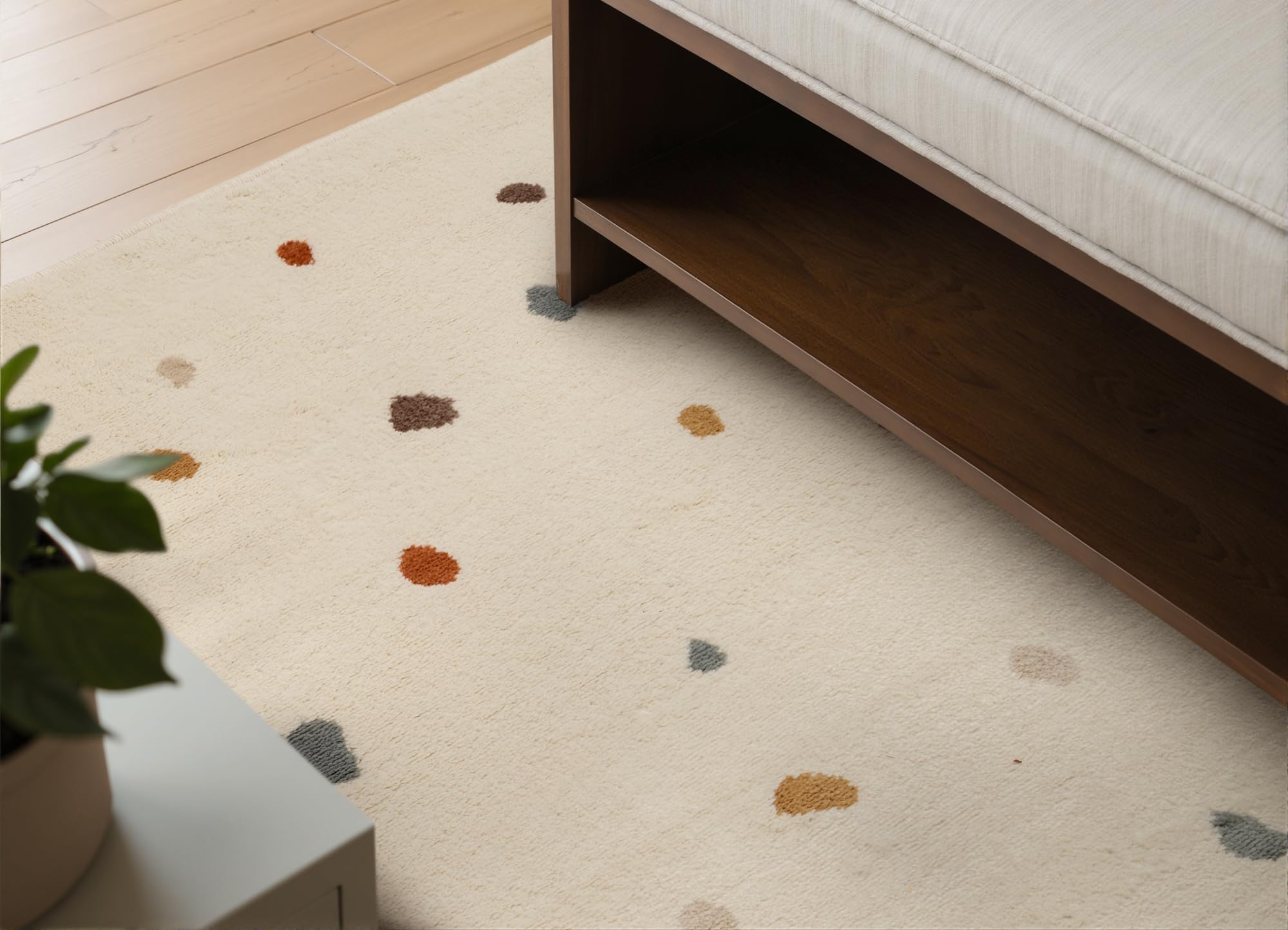 Hanse Home Adventures Tapis pour Enfant – Tapis de Jeu à confettis à Pois, Design Moderne, Tapis de Jeu, Tapis d'éveil pour garçon et Fille, pour Chambre d'enfant, Chambre d'adolescent, Salon – Crème