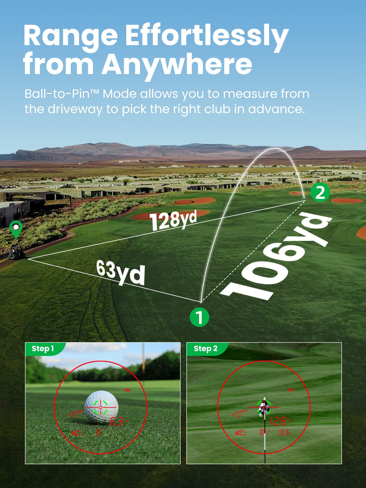 MiLESEEY IONME2 Golf Entfernungsmesser 800m Slope wiederaufladbar | ±0.5m Genauigkeit,Slope-Modus,Flag Lock & Scan,USB-C Akku,Wasserdichtes Gehäuse,1-Tasten-Bedienung,Inkl Tasche & Riemen