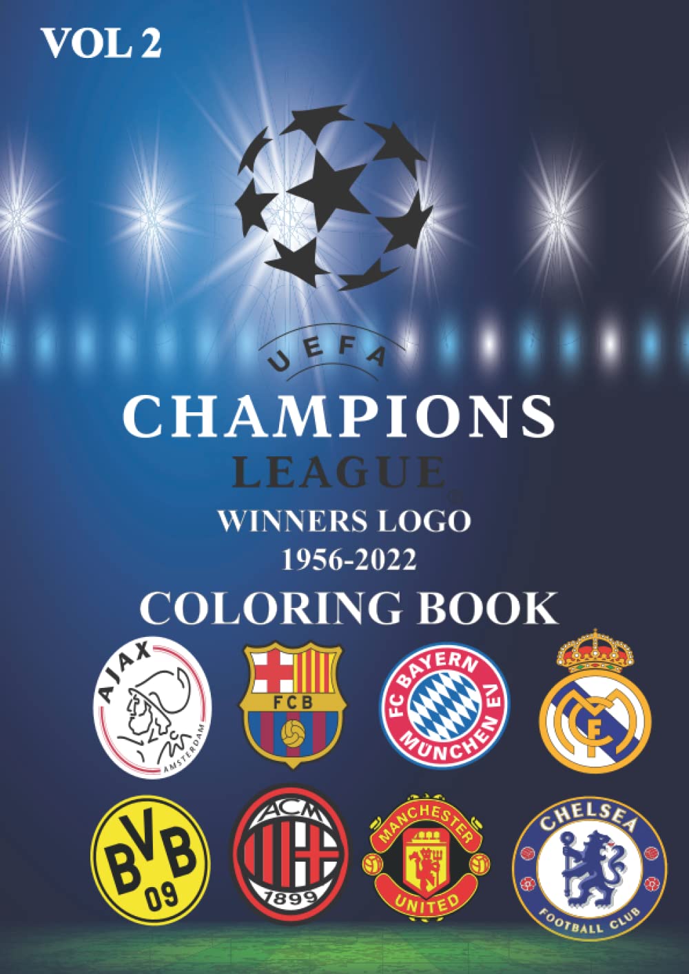 UEFA Champions League Winners Logo 1956-2022 Coloring Book: UEFA Coloring Book