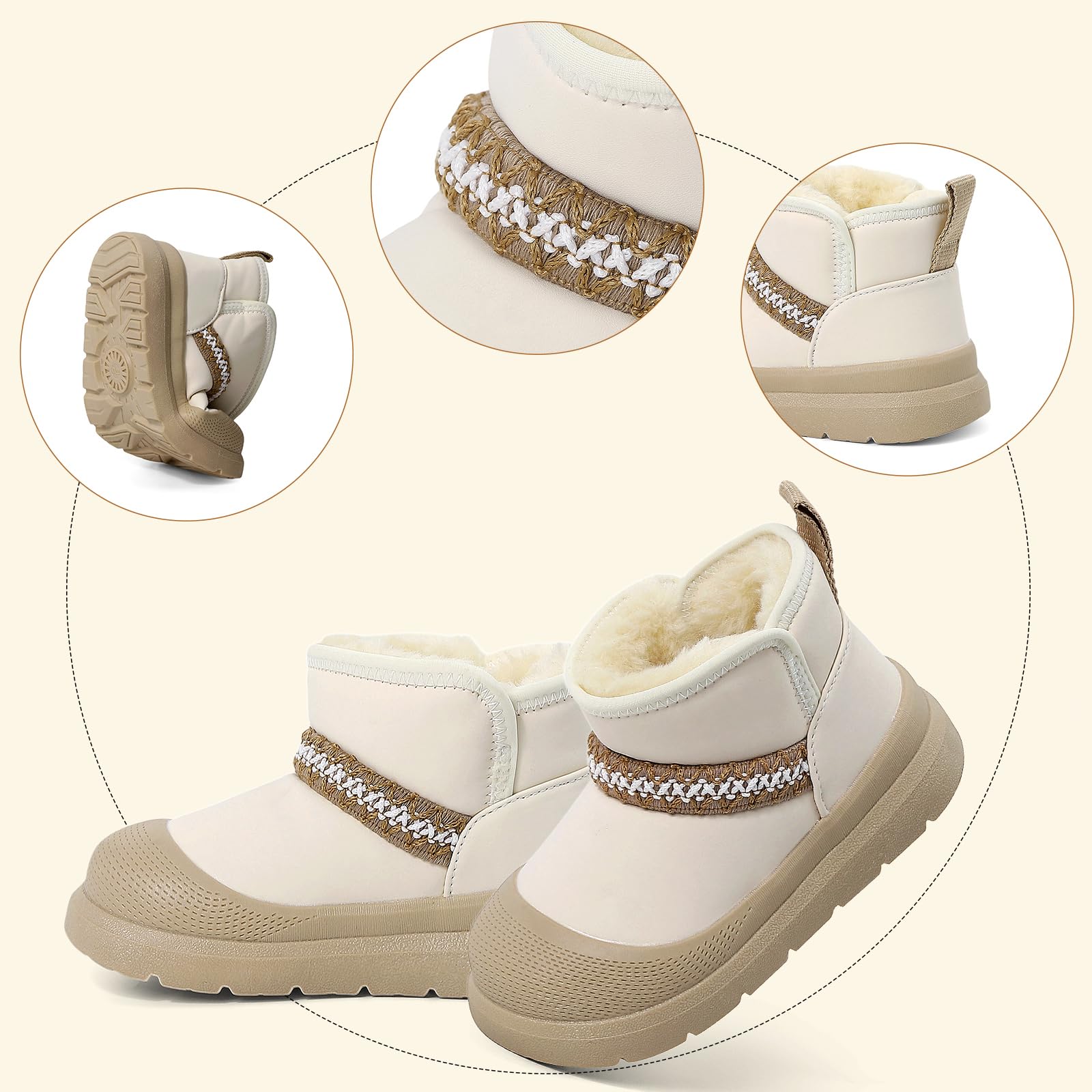 MK MATT KEELY Botas Niño Invierno Bota Nieve Impermeable Zapatillas Botines Exterior Cálido Niña con Suela de Antideslizante